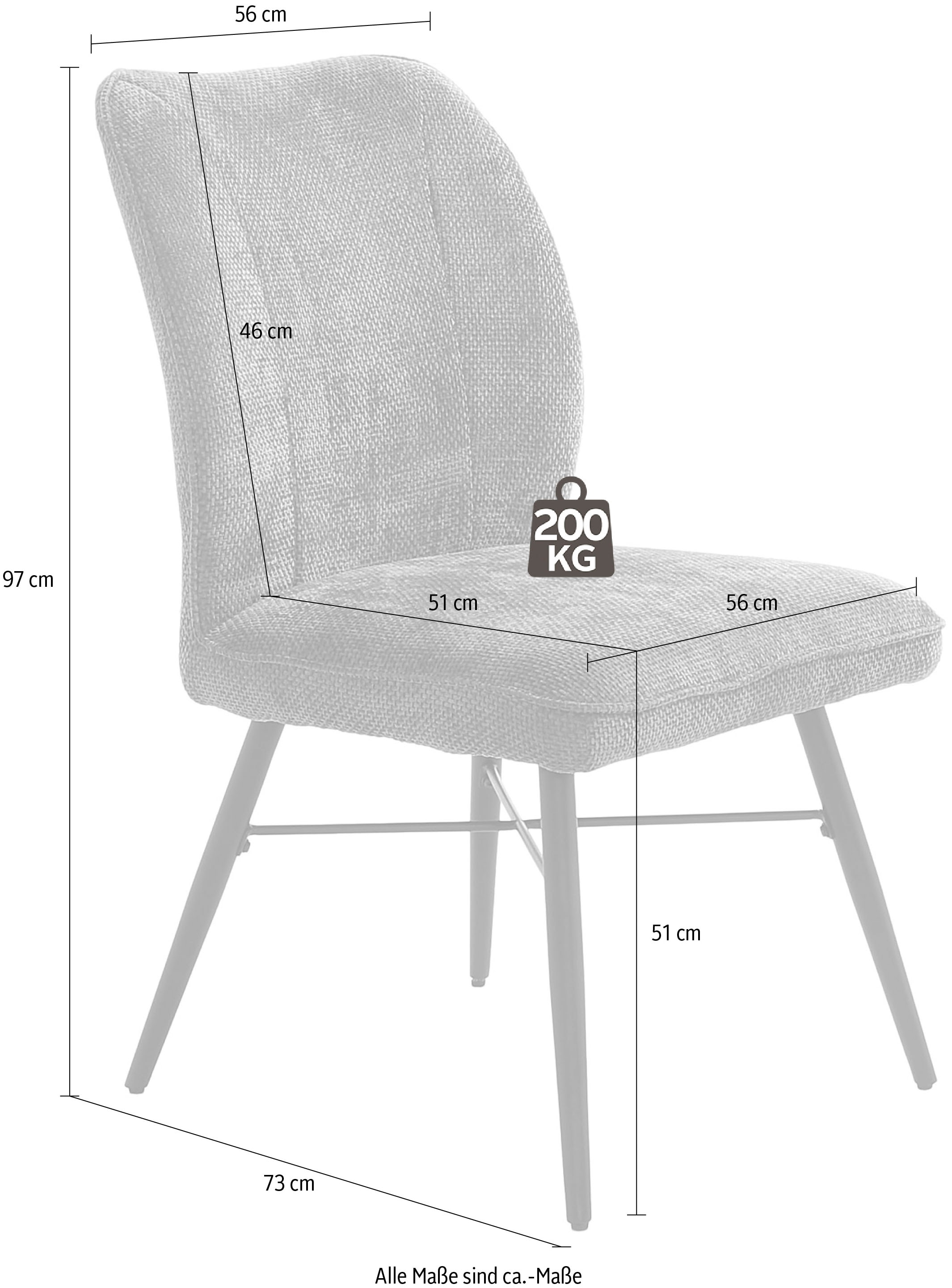 Jockenhöfer Gruppe 4-Fußstuhl »Bennett« (Set) 2 Stk.4-Fuss Stuhl, bis zu 200 kg belastbar, Taschenfederkern