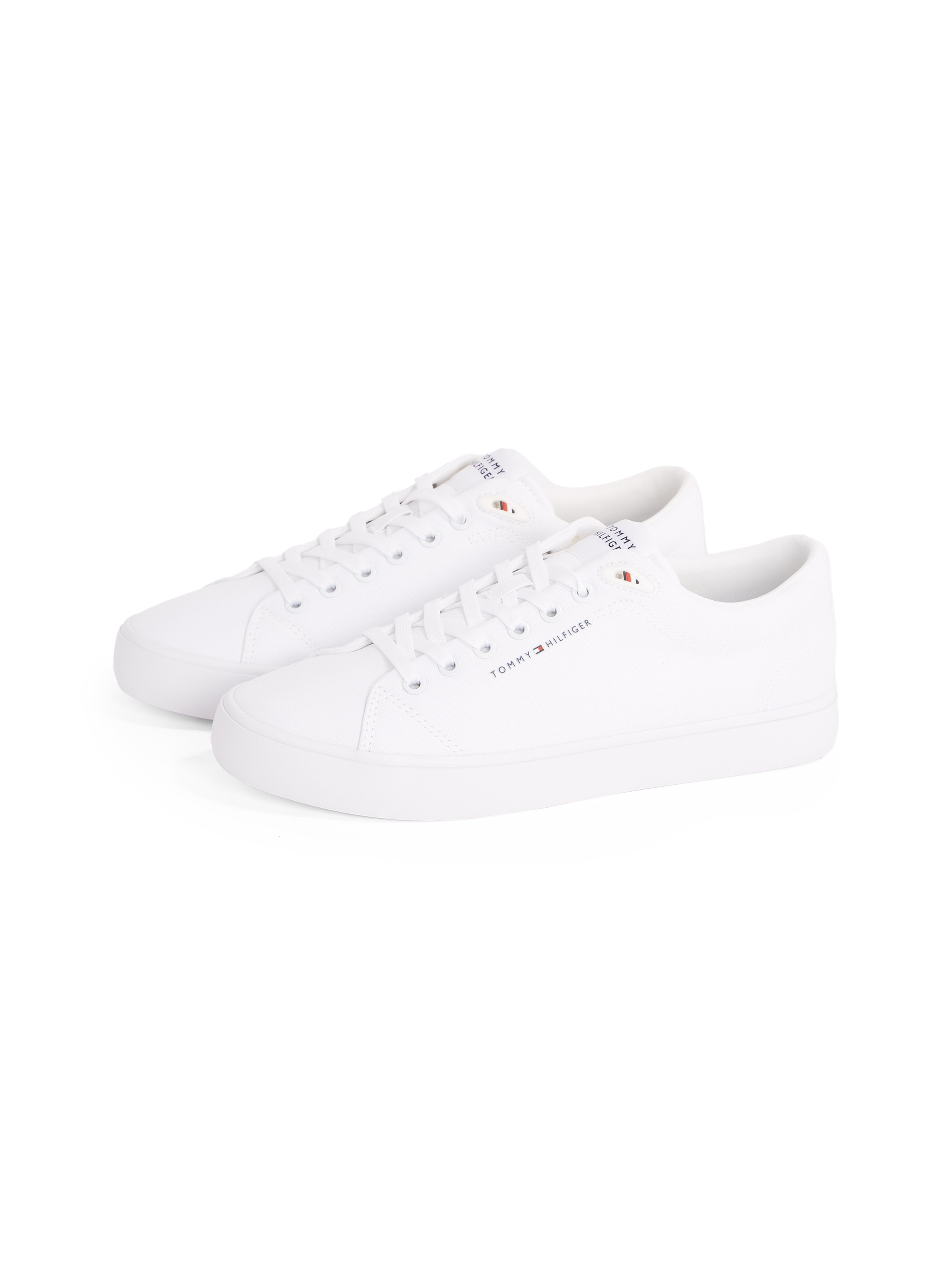 Tommy Hilfiger Sneaker »TH HI VULC LOW CORE CANVAS«, Freizeitschuh, Halbschuh, Schnürer mit weich gepolstertem Schaftrand