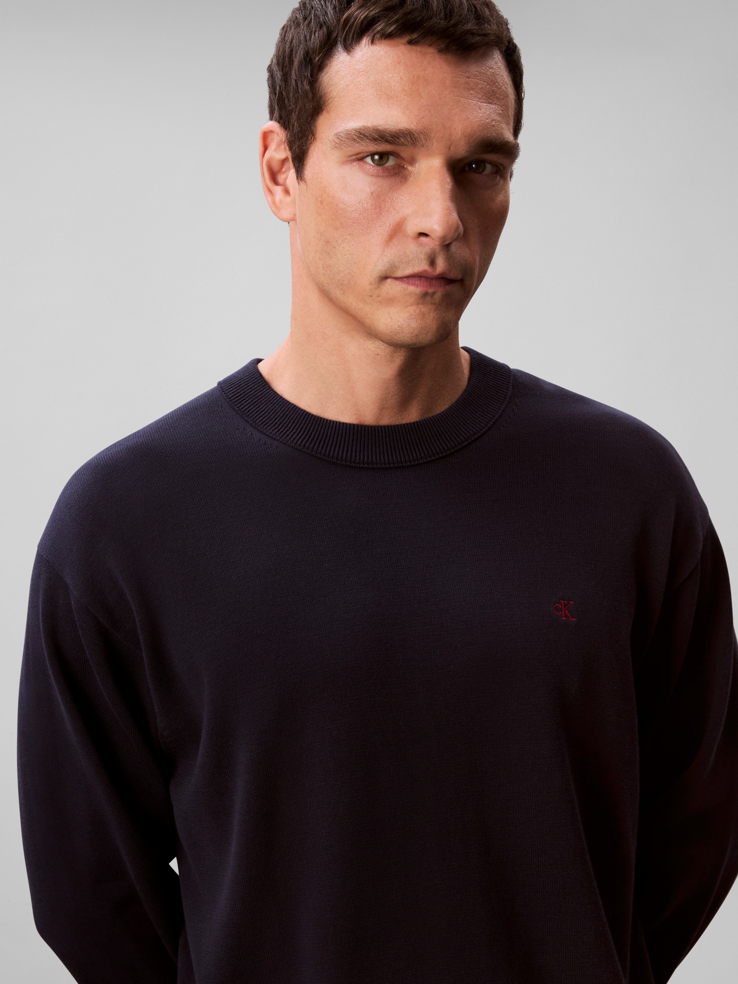 Calvin Klein Jeans Strickpullover »LS EZ COTTON CREWNK SWEATER 12GG«, Mit Rundhalsausschnitt
