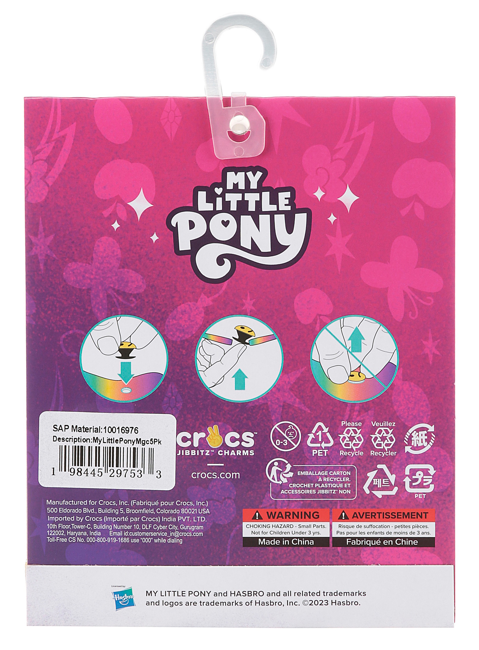 Crocs Schuhanstecker »Jibbitz™ My Little Pony: Friendship is Magic« Set, Kein Spielzeug. Nicht für Kinder unter 3 Jahren geeignet, 5 Stk. tlg. Schuh Charms für My Little Pony Fans