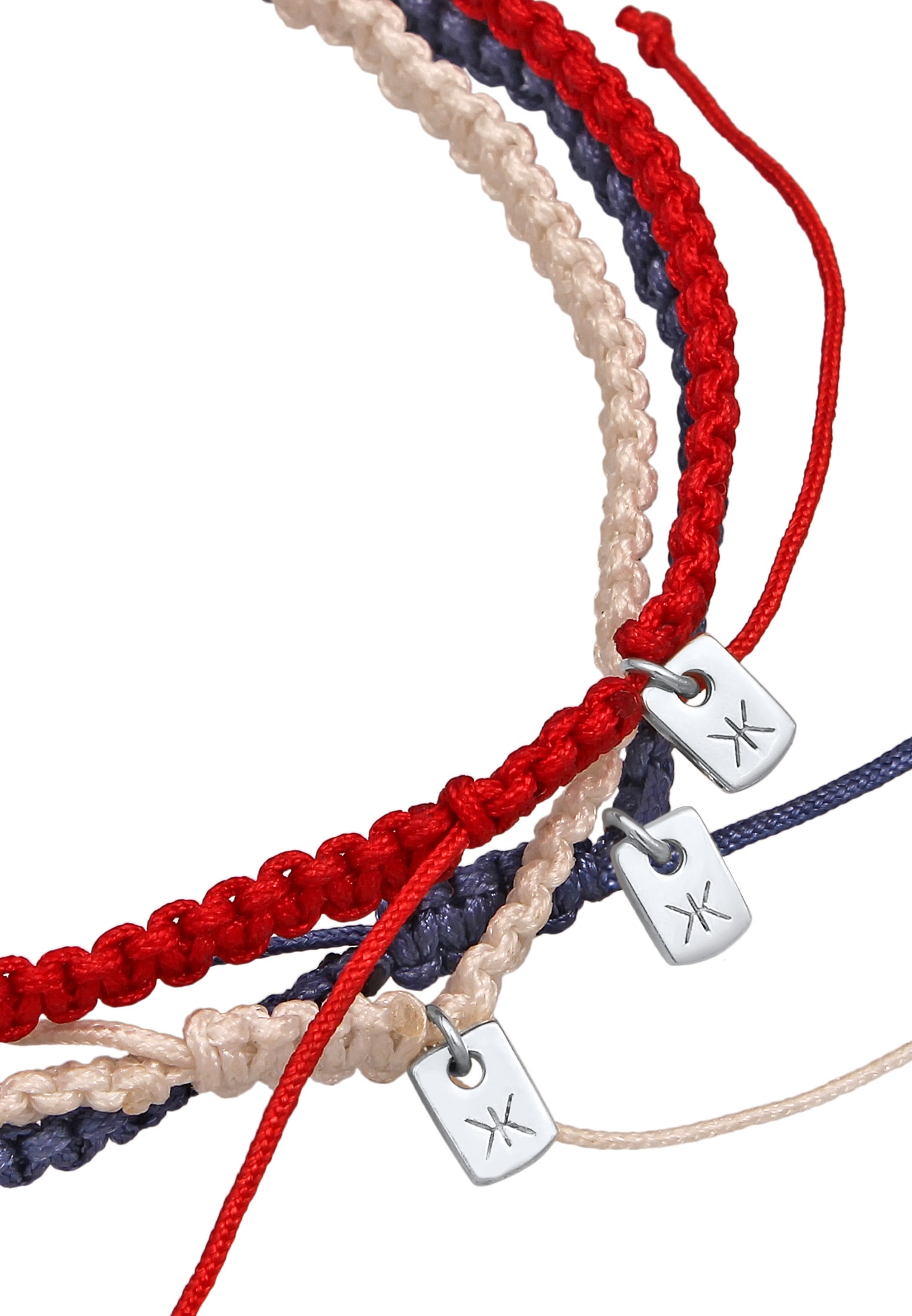 Kuzzoi Armketten Set »Armband EM Fußball Fan-Set Flagge 925 Sterling Silber«
