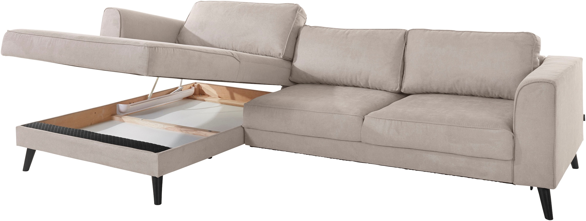INOSIGN Ecksofa »Lumber Jack, elegant und bequem, Breite 280, hoher Fuß, L-Form«, in moderner Optik