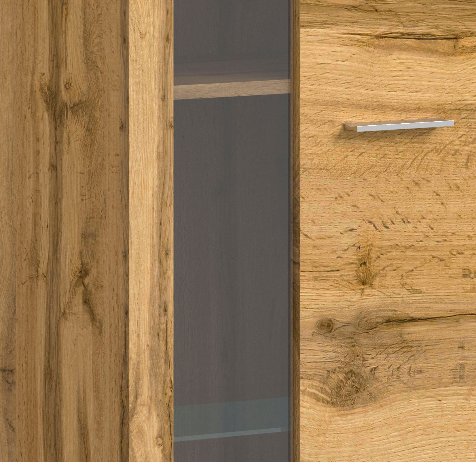 INOSIGN Vitrine »Aosta, Höhe 159 cm, in verschiedenen Farbausführungen«, 1 Tür, 3 Einlegeböden, 4 Fächer, Wohnzimmer, Standvitrine, Glasvitrine