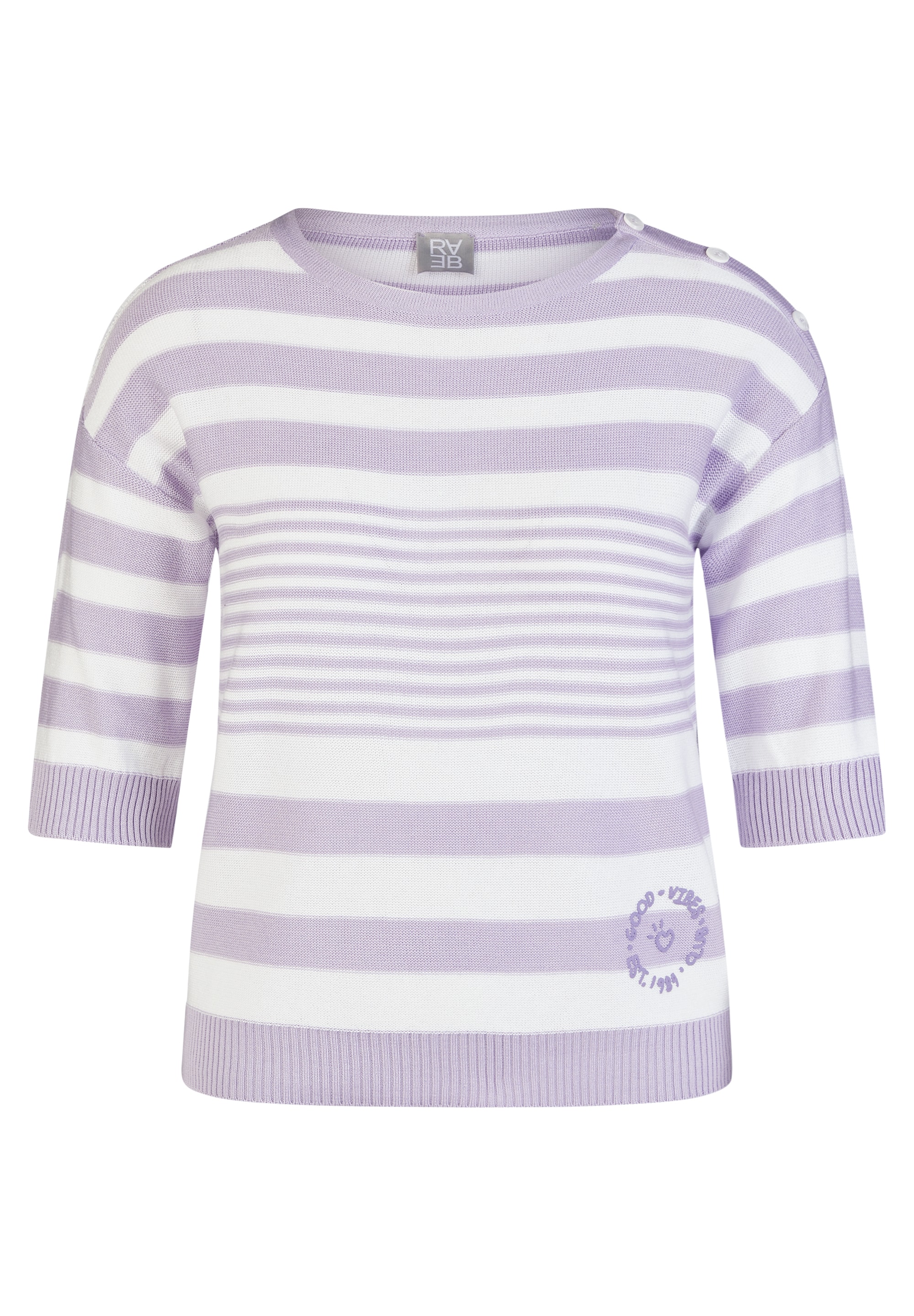 Rabe Rundhalspullover mit Streifen Muster