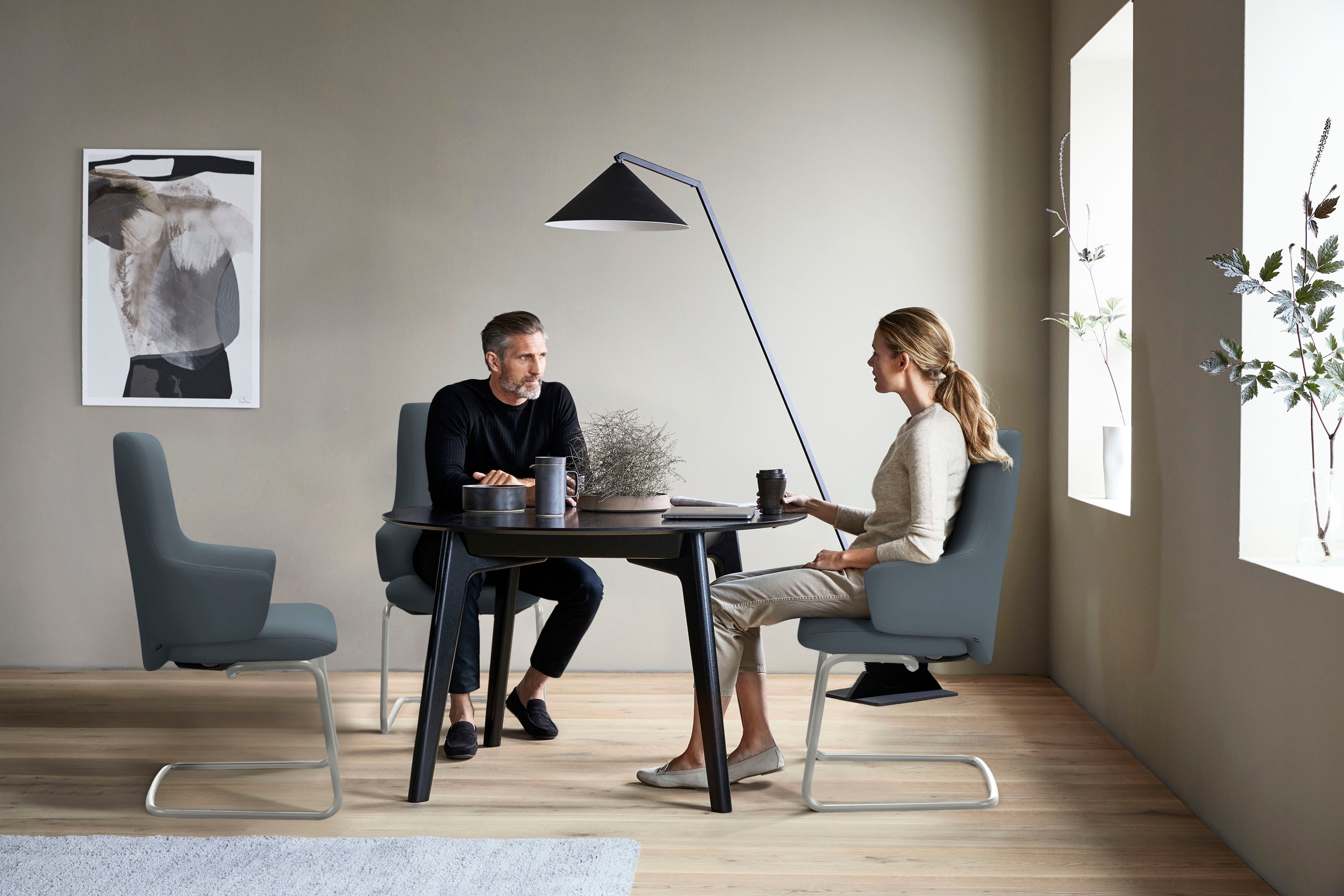 Stressless® Polsterstuhl »Laurel«, Leder BATICK, High Back mit Armlehne, Größe L, mit Beinen aus Stahl in Chrom matt