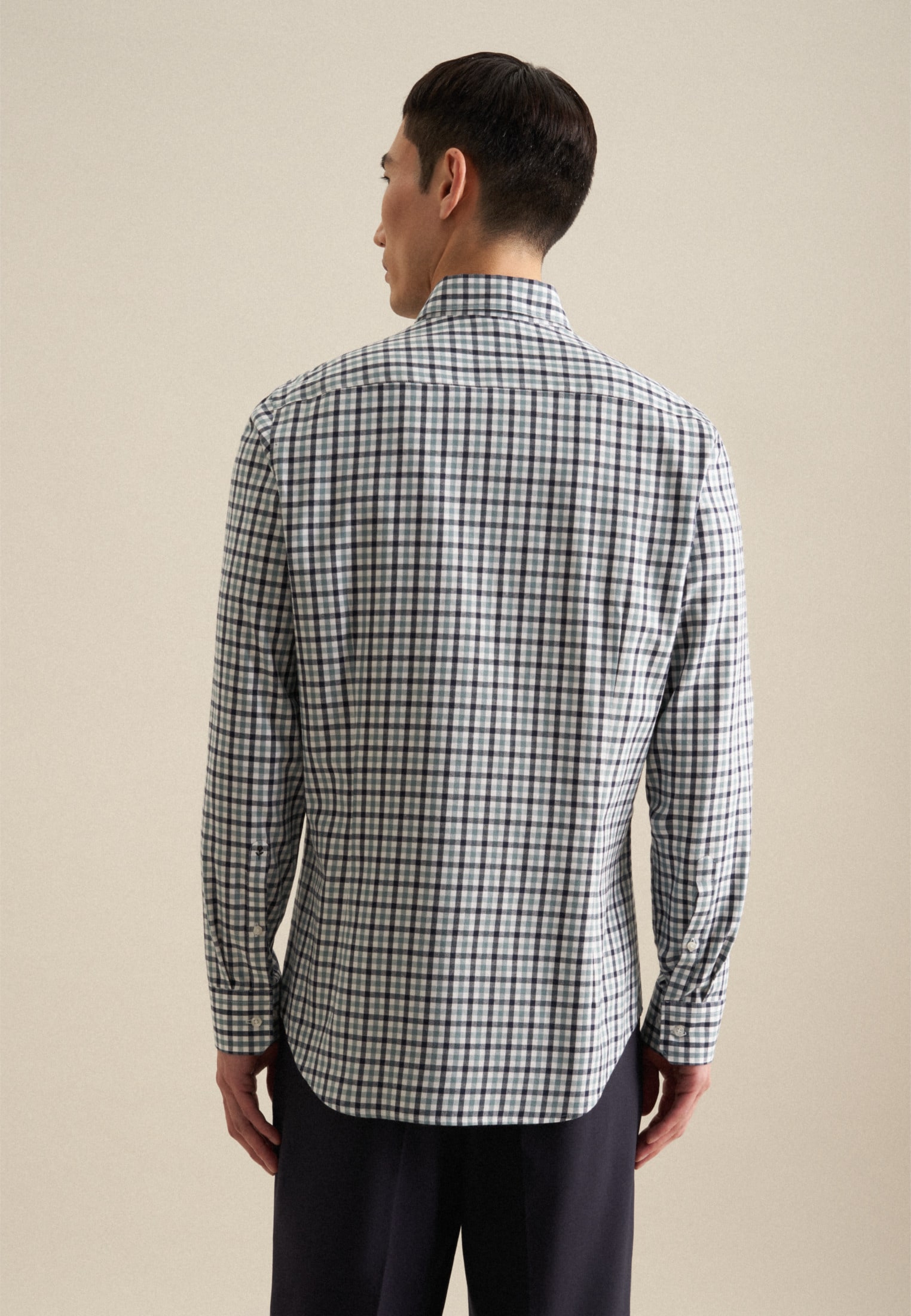 seidensticker Flanellhemd »Slim«, Slim Langarm Button-Down-Kragen Karo