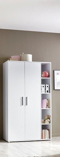 BMG Möbel Babyzimmer-Komplettset »Luis«, (Set, 4 tlg., Babybett, Wickelkommode, Wandboard, Kleiderschrank), Bett + Wickelkommode + 2-trg. Schrank + Wandboard