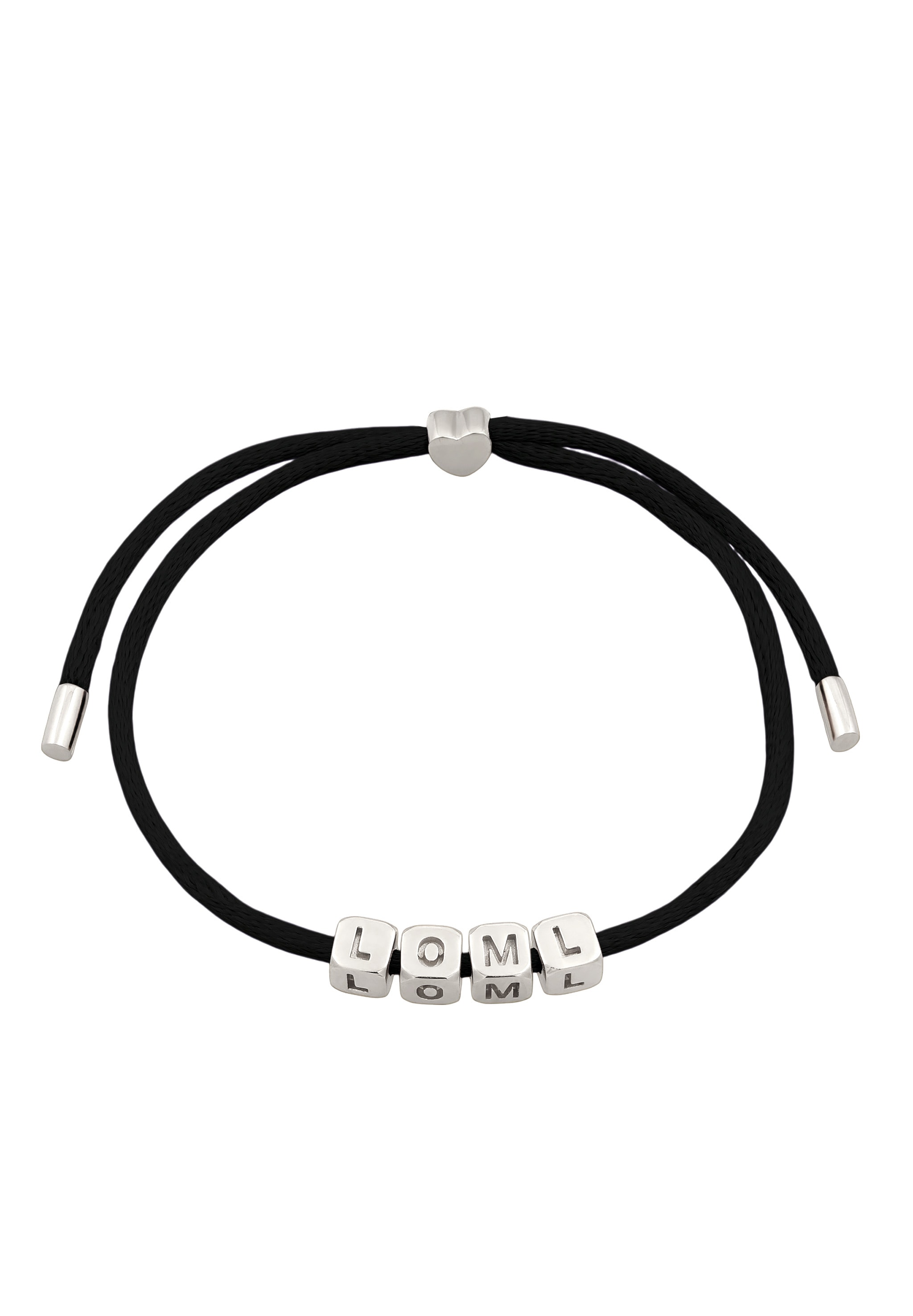 Elli Armkette »Armband Herz LOML Lettering Sterling Silber vergoldet«