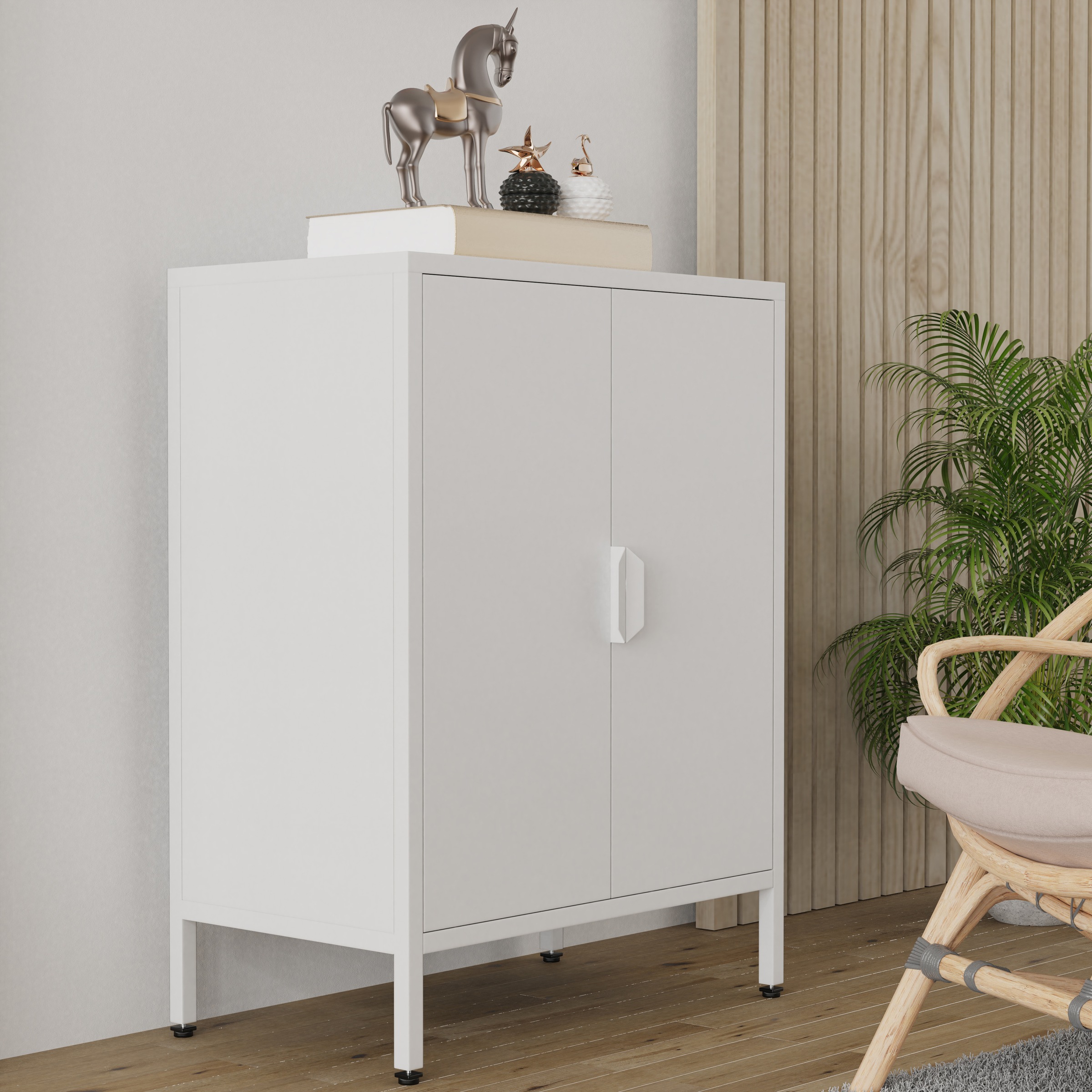 VCM Kommode »Stahl Kommode Sideboard Schrank Drehtüren Flokas S« 1 Stk. tlg.