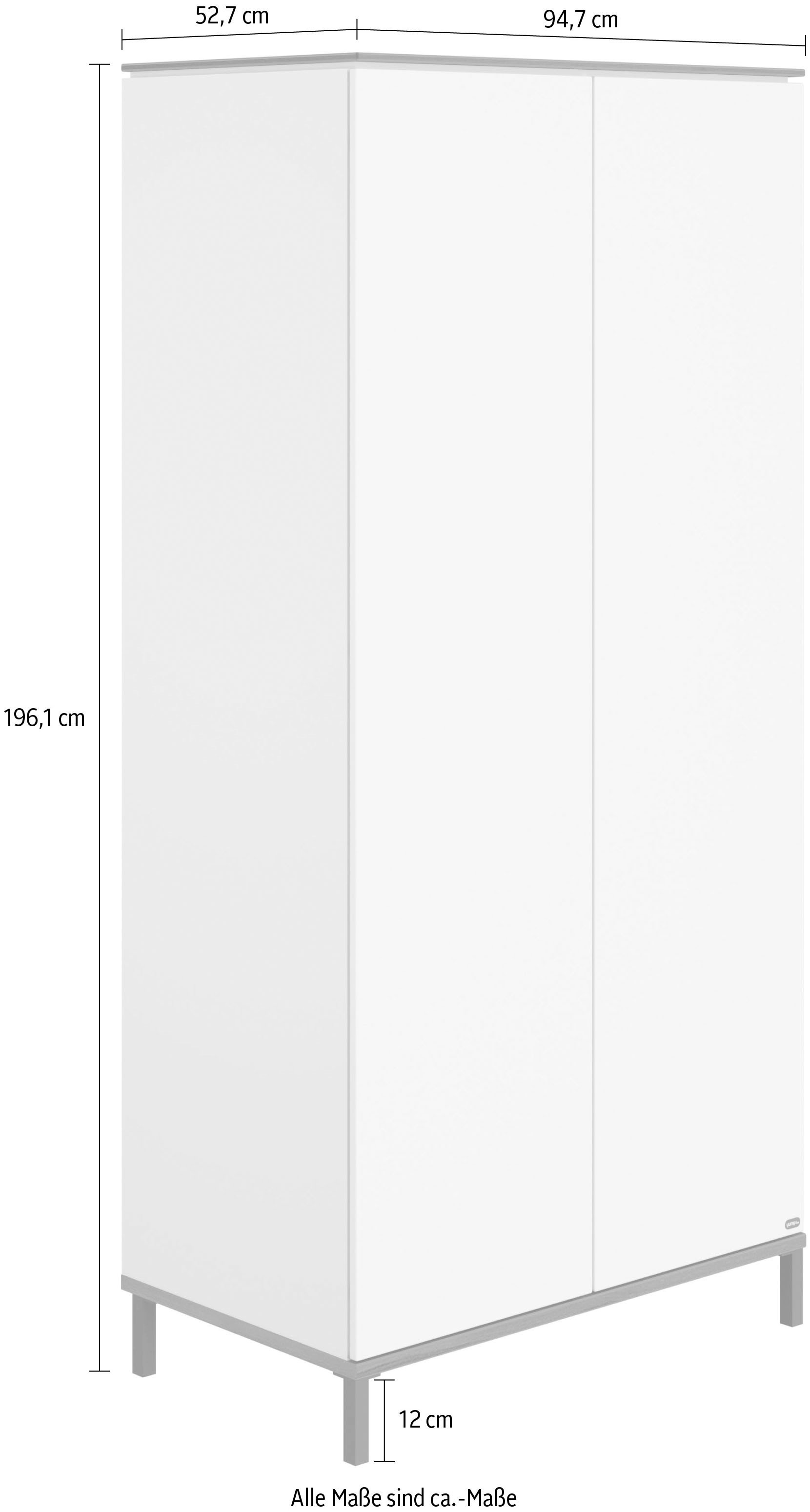 YUNY by PAIDI Kleiderschrank »LOVELY ALIV inkl. Kleiderstangen und Einlegeböden« Off-White, zertifizierte Qualität, Push-to-open