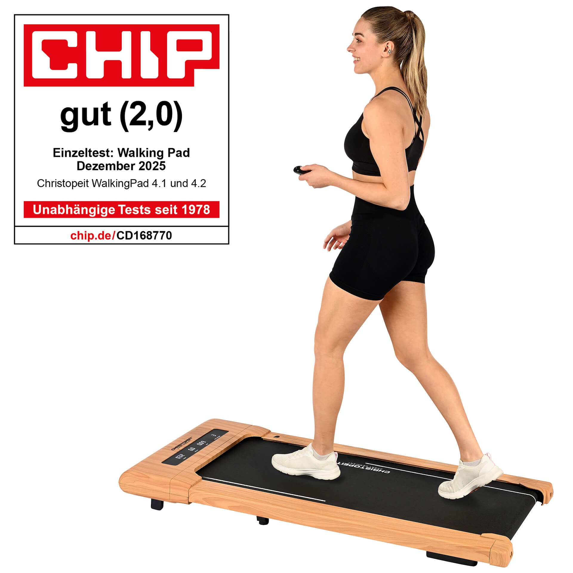 Christopeit Sport® Laufband »Walking Pad 4.2 Holzoptik« bis max. 6 km/h, 120 kg max. Benutzergewicht