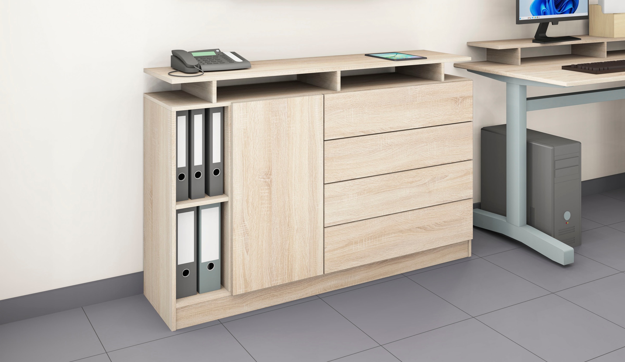 borchardt Möbel Sideboard »Vaasa«, moderne grifflose Optik, Push-to-Open-Funktion