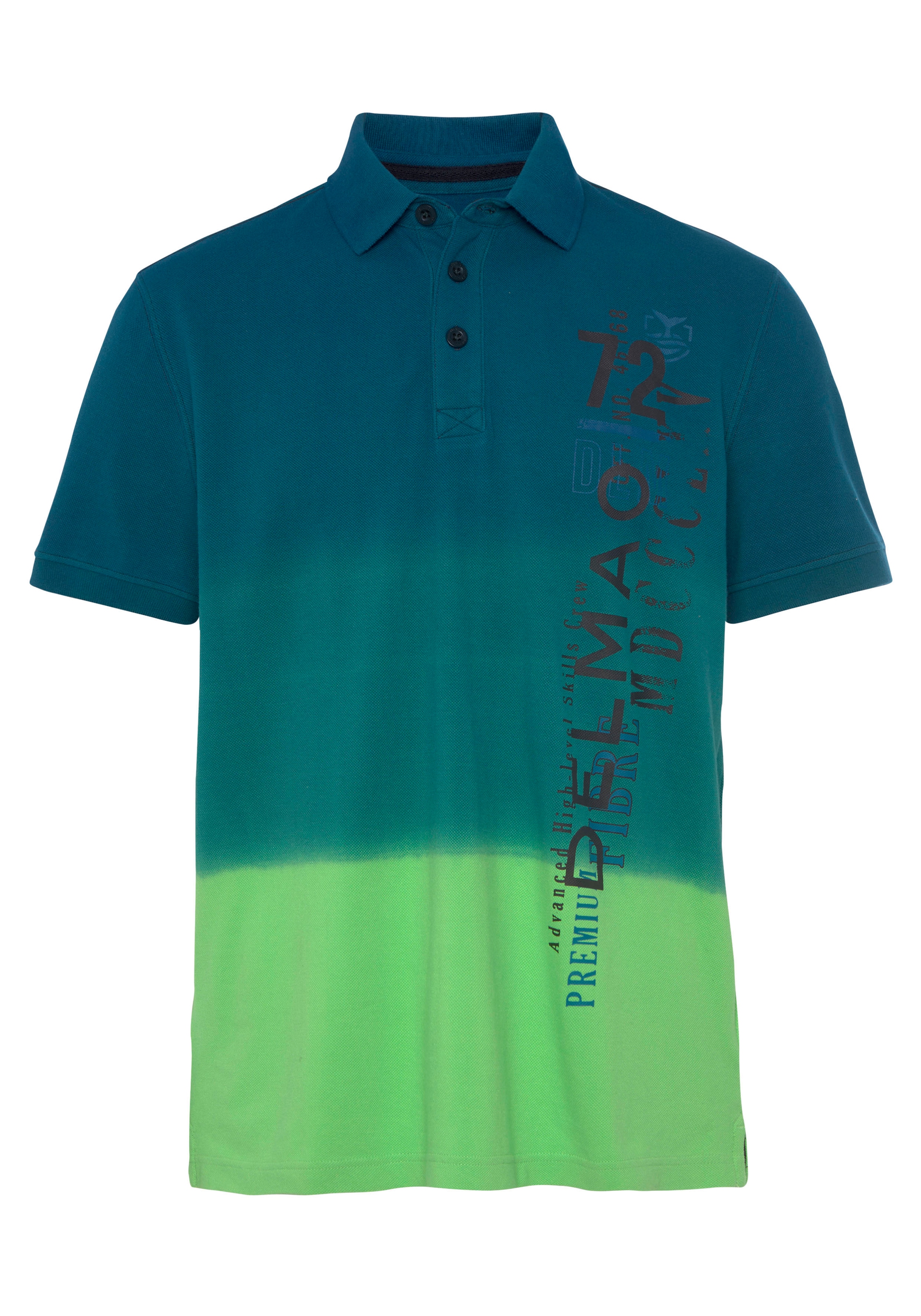 DELMAO Poloshirt, Kurzarm, lässiger Print, Polokragen, aus Baumwolle