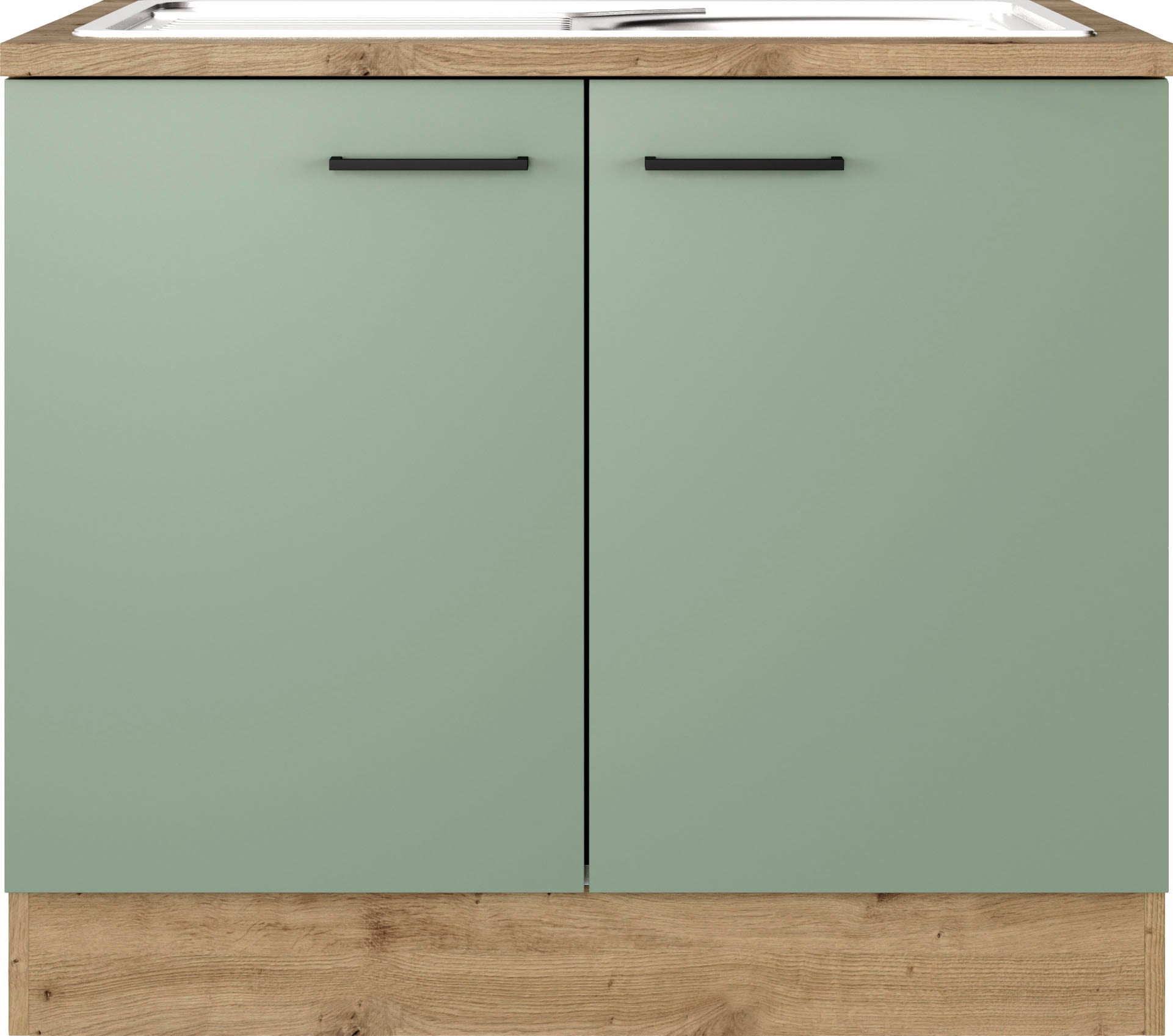 Flex-Well Spülenschrank "Cara" 2 Stk. tlg. (B x H x T) 100 x 85 x 60 cm, inkl. Edelstahl-Einbauspüle