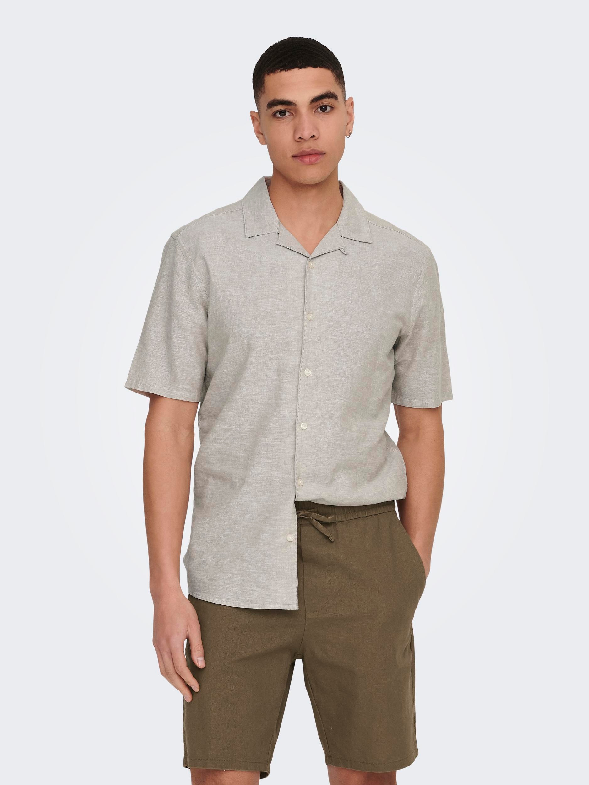 ONLY & SONS Kurzarmhemd »ONSCAIDEN SS SOLID RESORT LINEN NOOS«