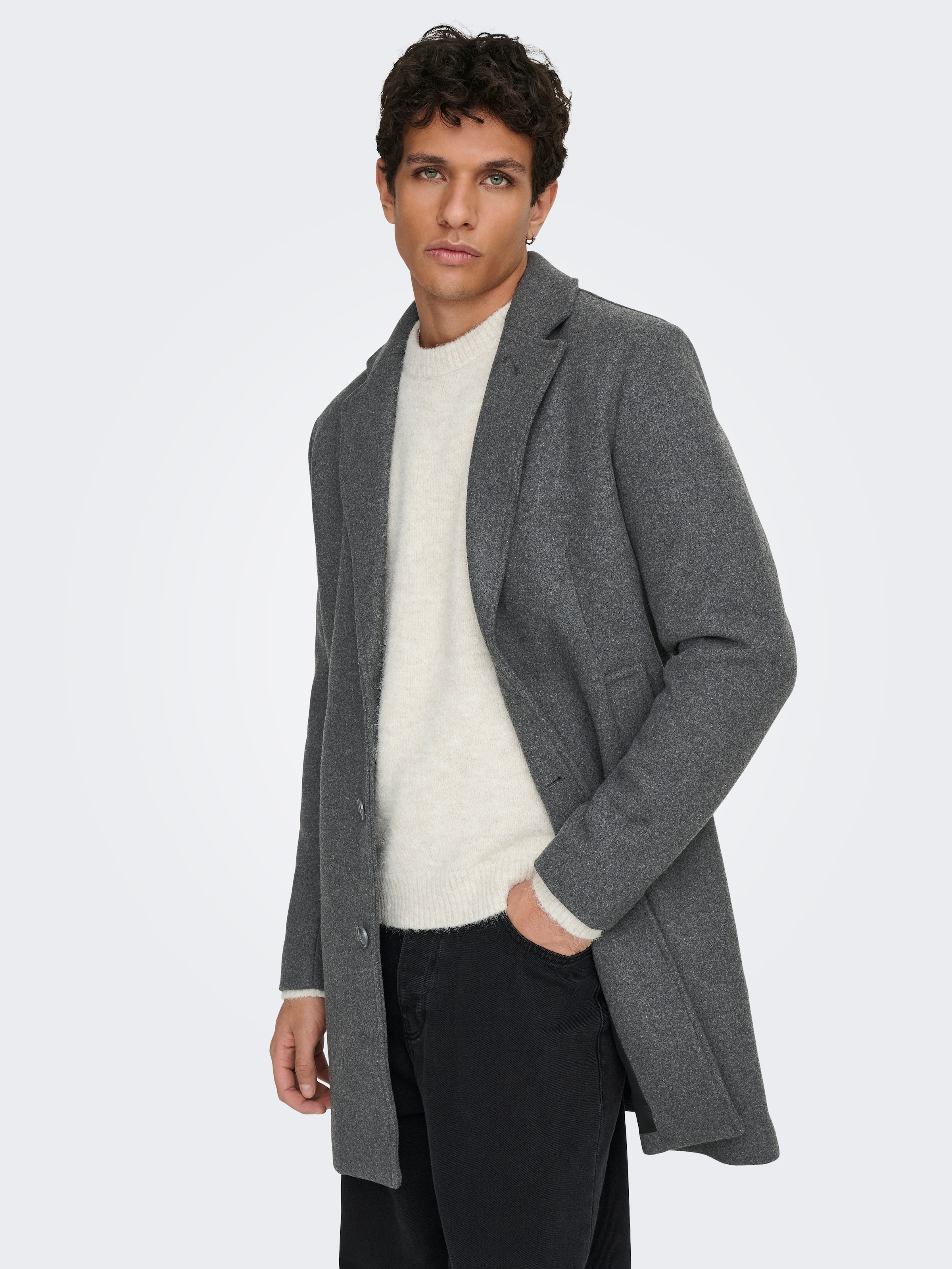 ONLY & SONS Langmantel »ONSMATTHEW WOOL COAT OTW NOOS« mit Wolle