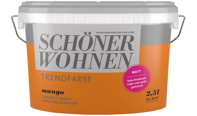 SCHÖNER WOHNEN-Kollektion Wand- und Deckenfarbe »Trendfarbe, matt«, 2,5 Liter, Mango,... kaufen