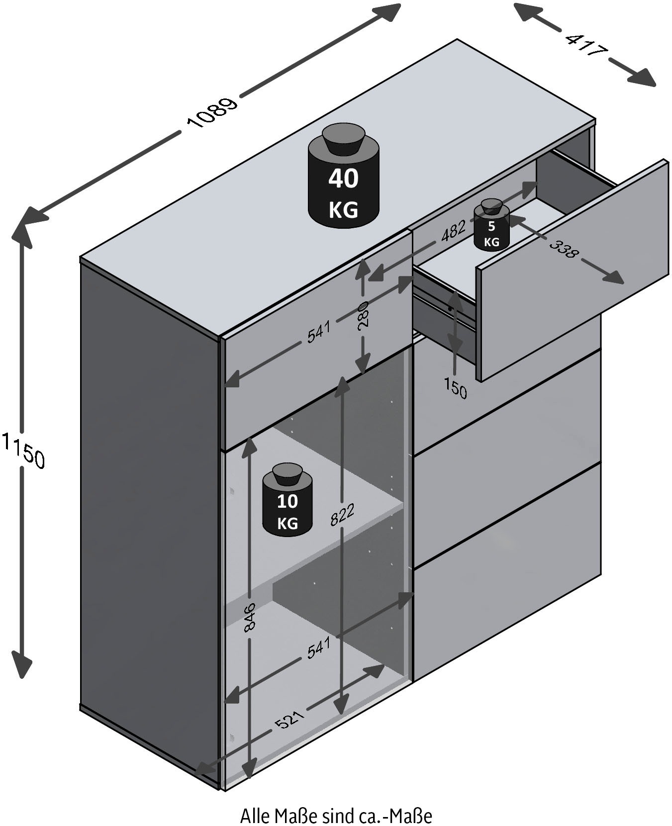 FMD Kommode »Belm« Breite 109 cm