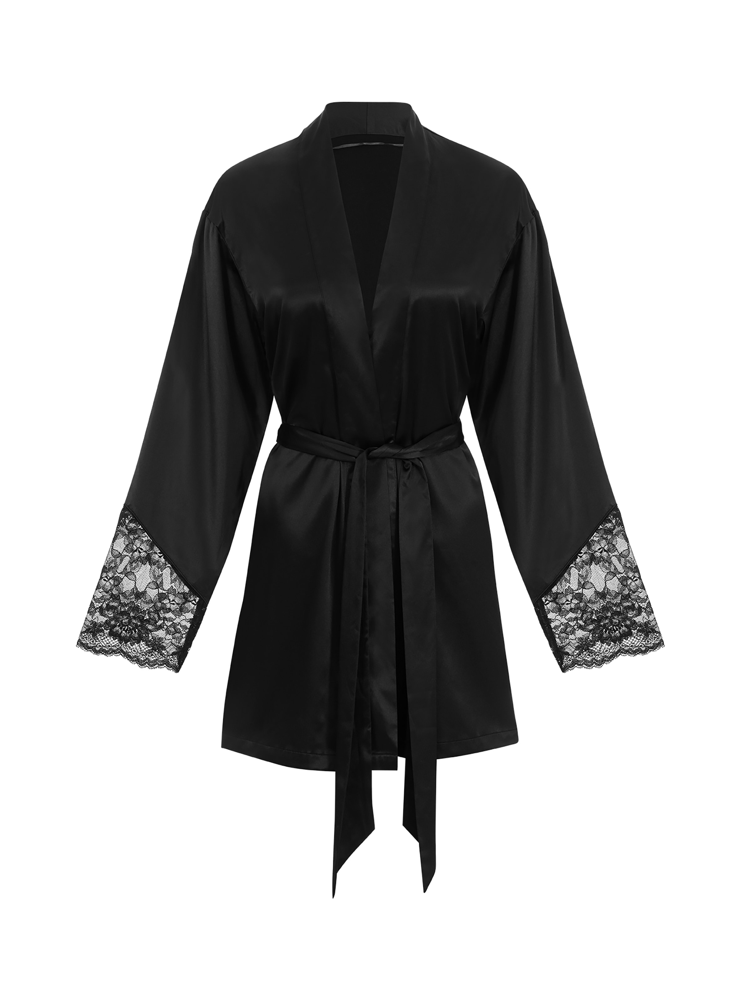 Dorina Kimono »LYRA-SATIN«, mit zarten Spitzendetails