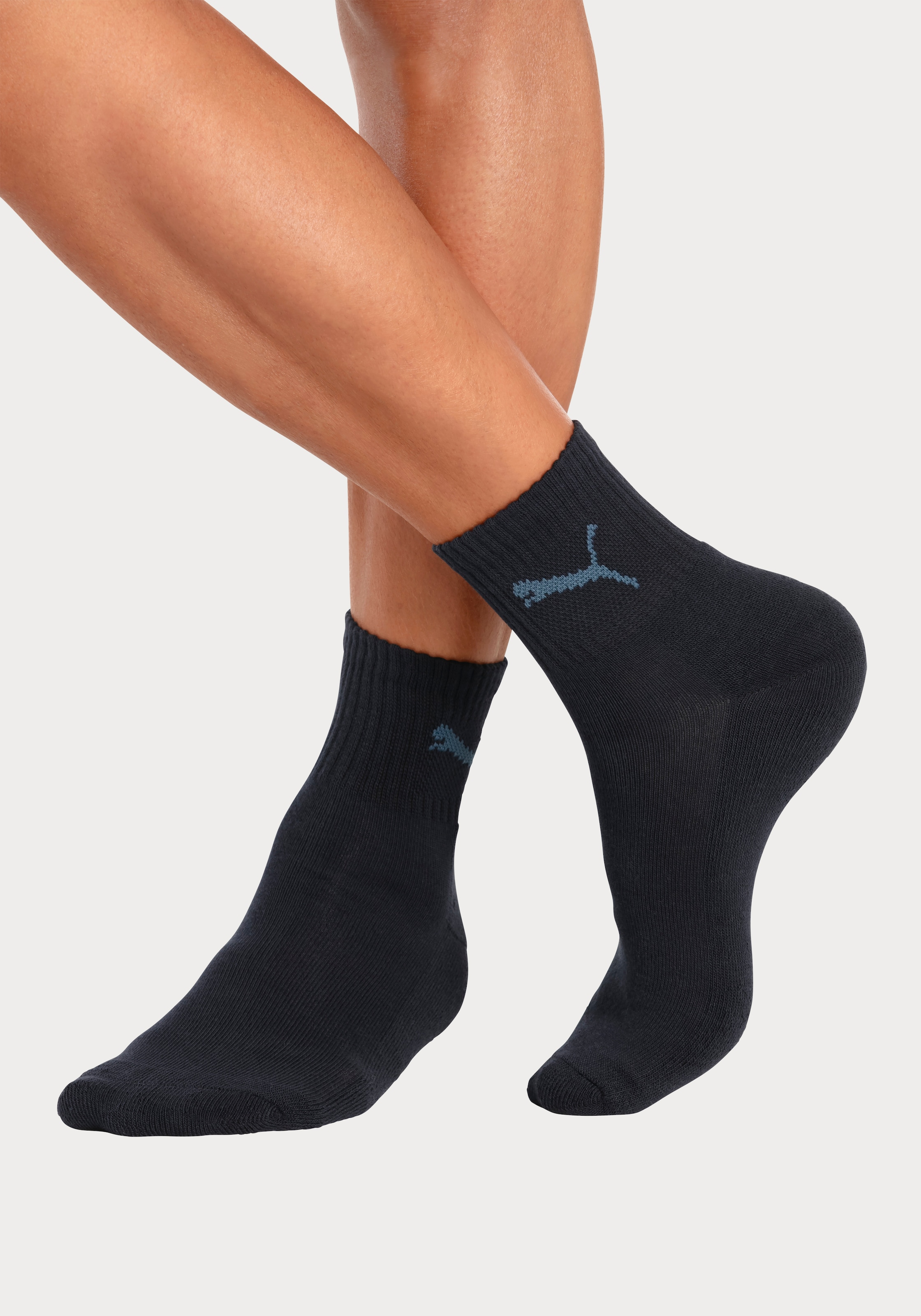 PUMA Sportsocken »short crew«, (3 Paar), mit klassischer Rippe