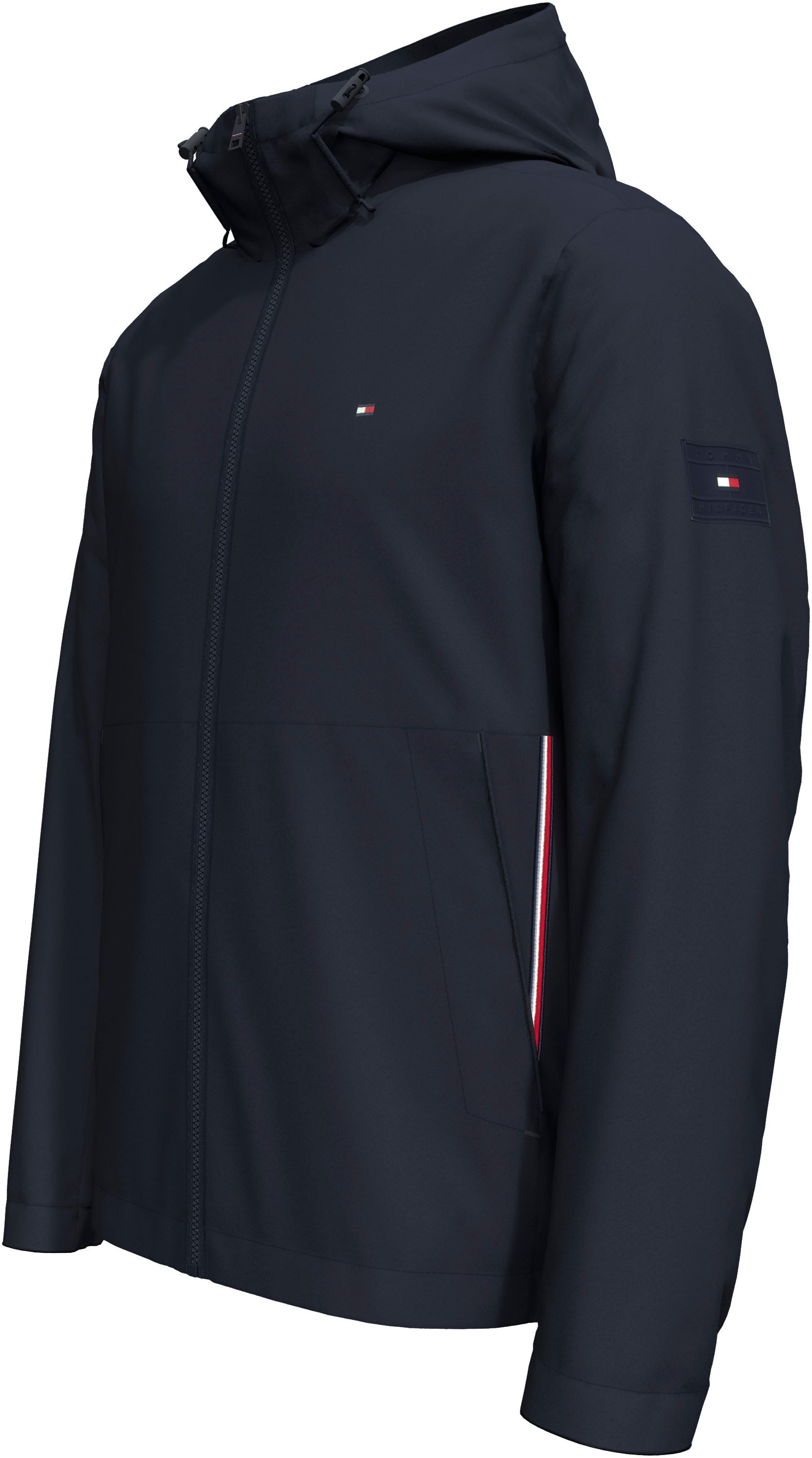 Tommy Hilfiger Outdoorjacke »RWB HOODED JACKET«, mit Kapuze, mit verstellbarer Kapuze