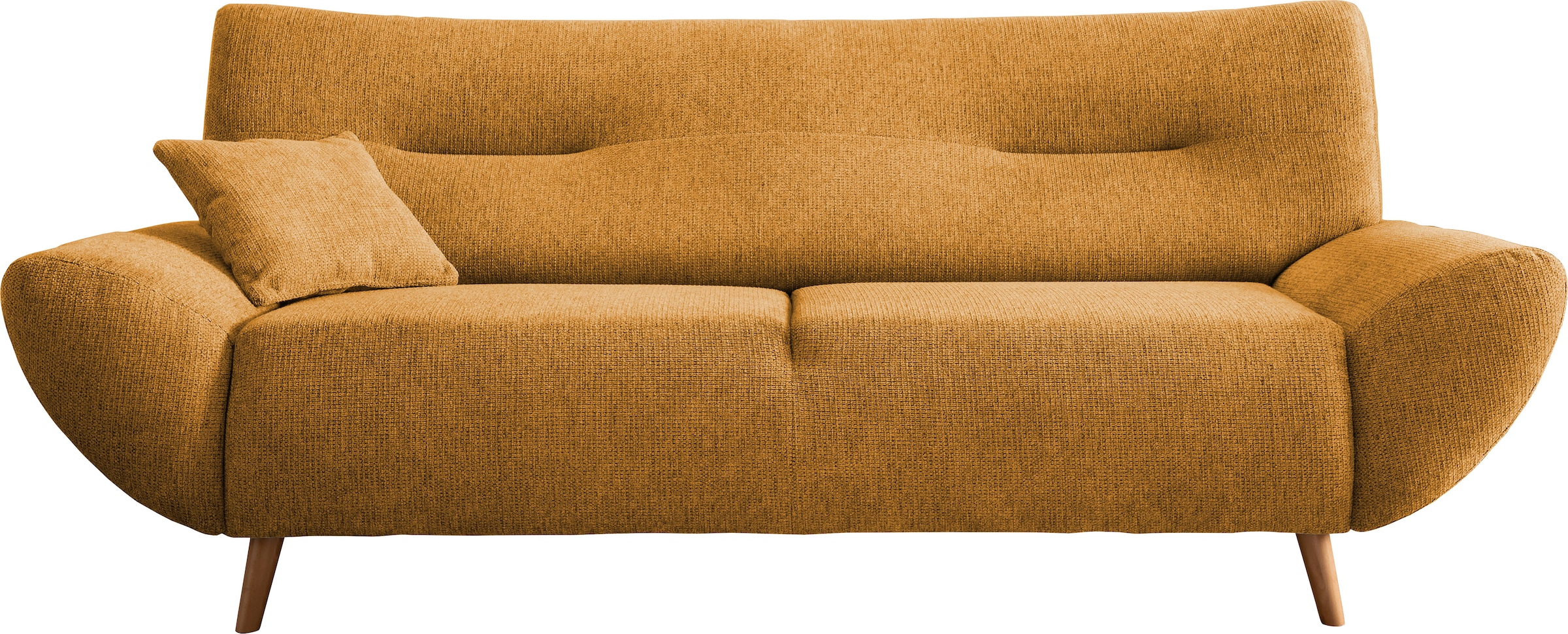 INOSIGN 3-Sitzer »Drago, elegant und zeitlos, komfortabel, mit Holzfuß« frei im Raum stellbar, inkl. 1 Zierkissen