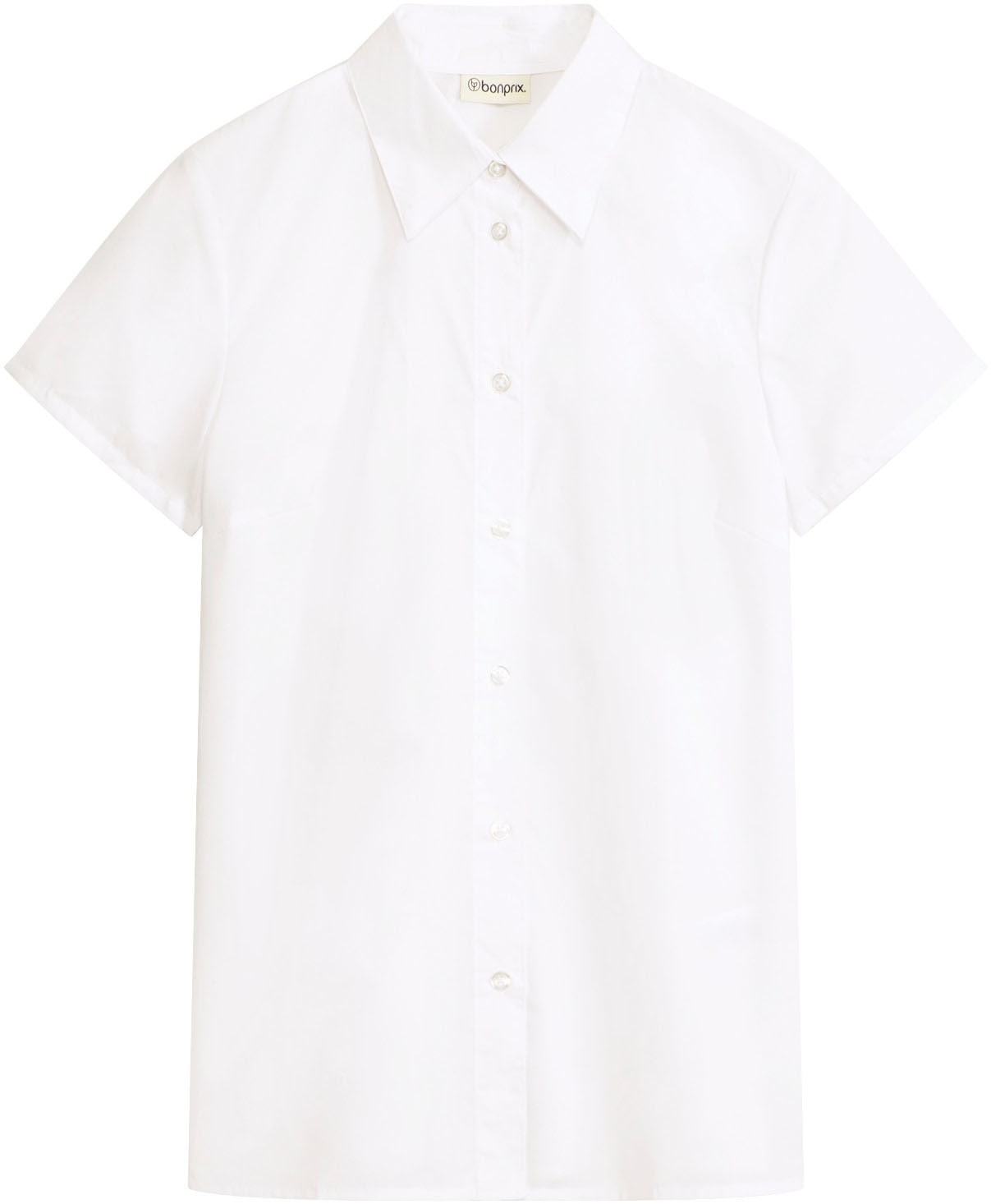 bonprix Kurzarmbluse Regular Fit, eleganter Stil, Hemdblusenkragen