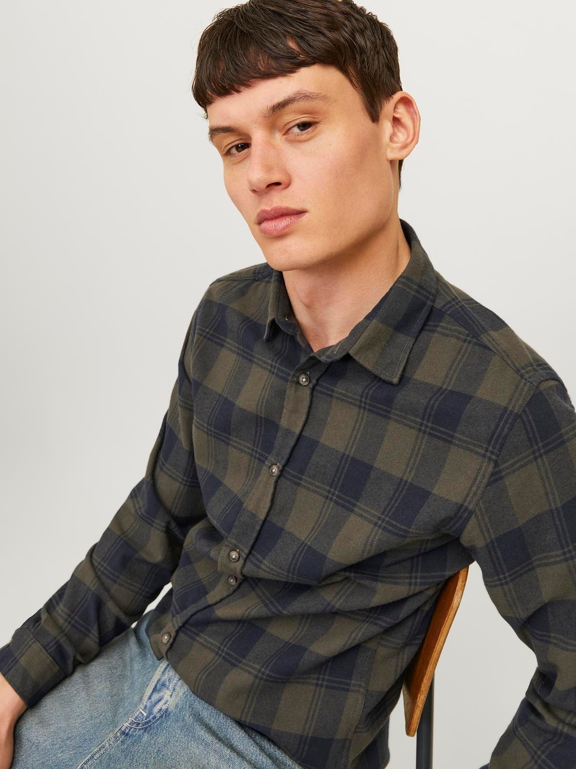 Jack & Jones Langarmhemd »JJJOSHUA FALL BUFFALO SHIRT LS«