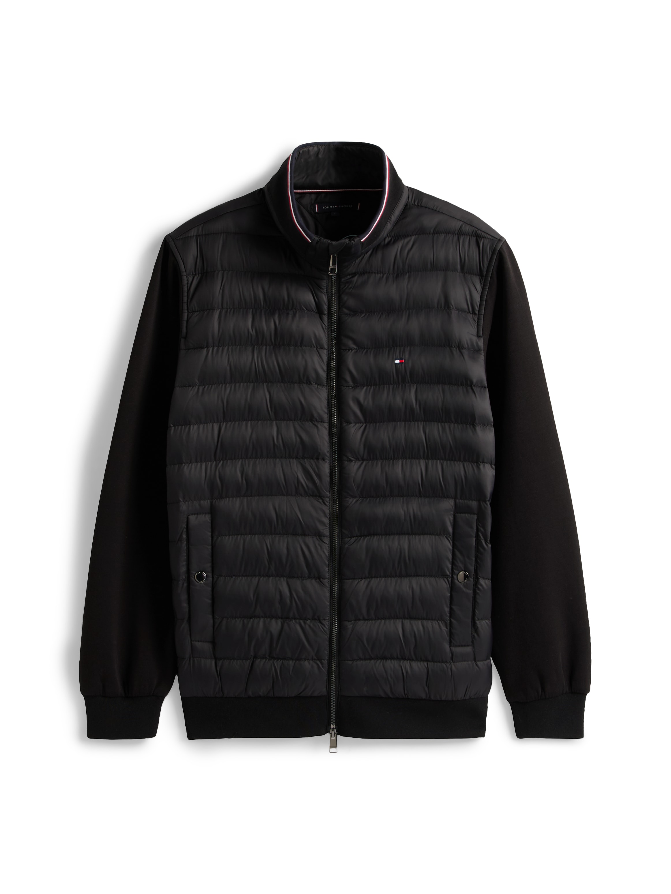 Tommy Hilfiger Sweatjacke »MIX MEDIA«, Stehkragen, Regular Fit, mit gesteppten Einsatz