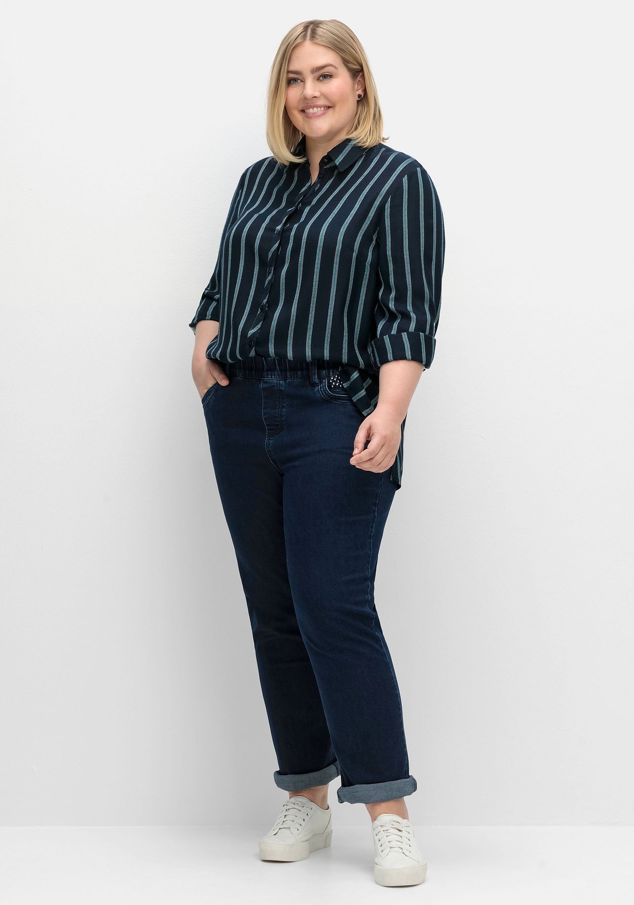 Sheego Schlupfjeans »Gerade Jeans mit Powernetz-Einsatz«