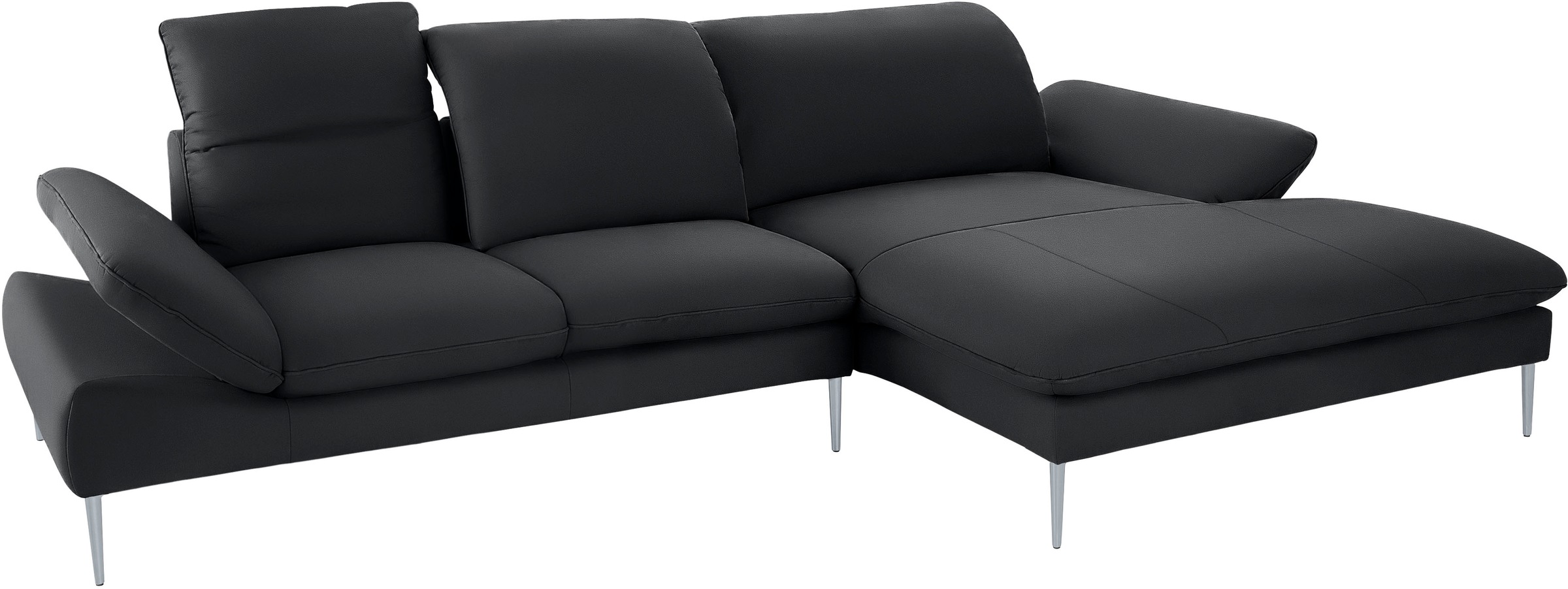 W.SCHILLIG Ecksofa »enjoy&MORE, Designsofa, bequem, zeitlos und elegant, L-Form«, mit Sitztiefenverstellung, Füße silber matt, Breite 340 cm