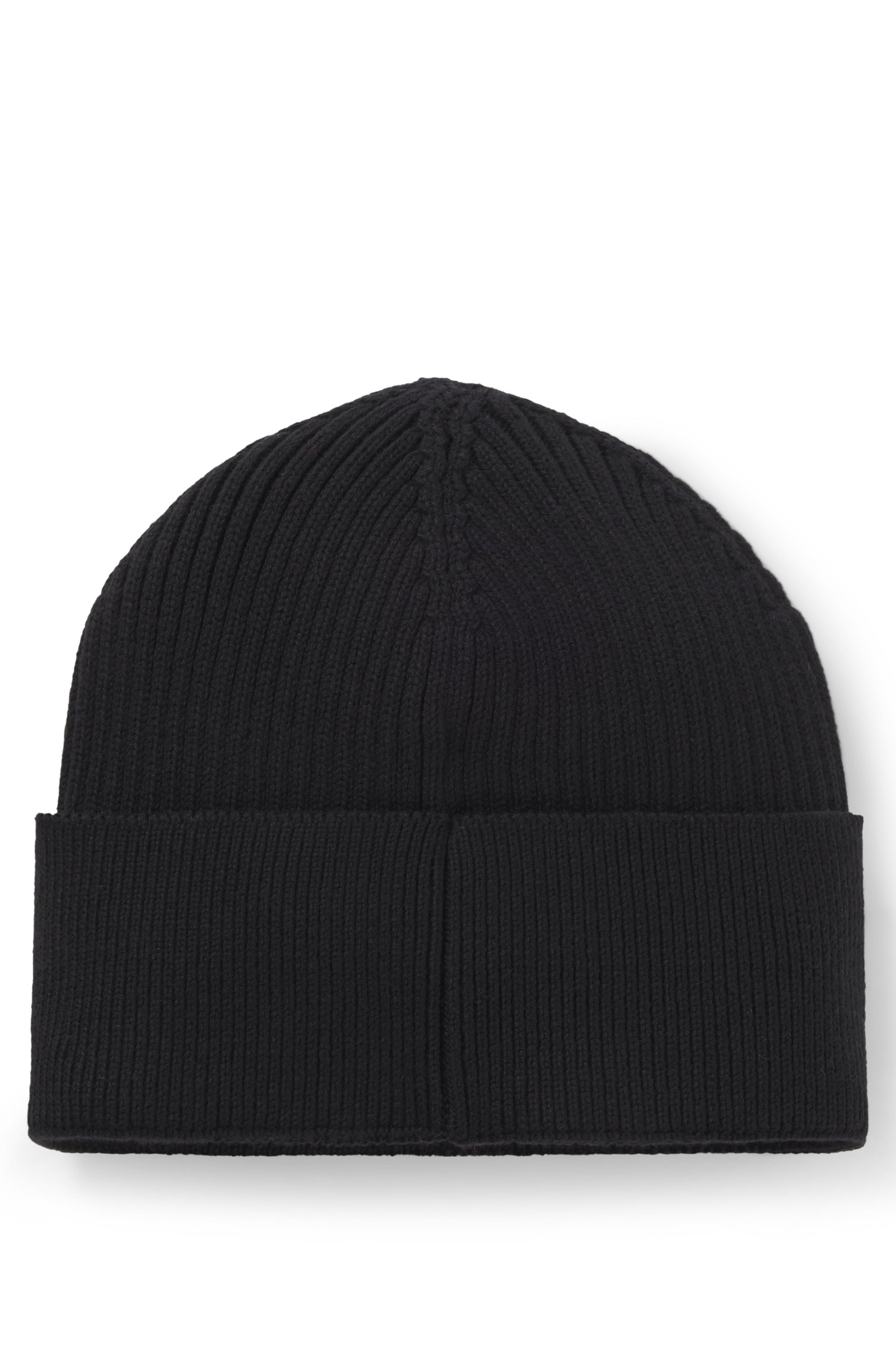 BOSS Strickmütze »Magico_R_Hat«, mit tonaler Logostickerei