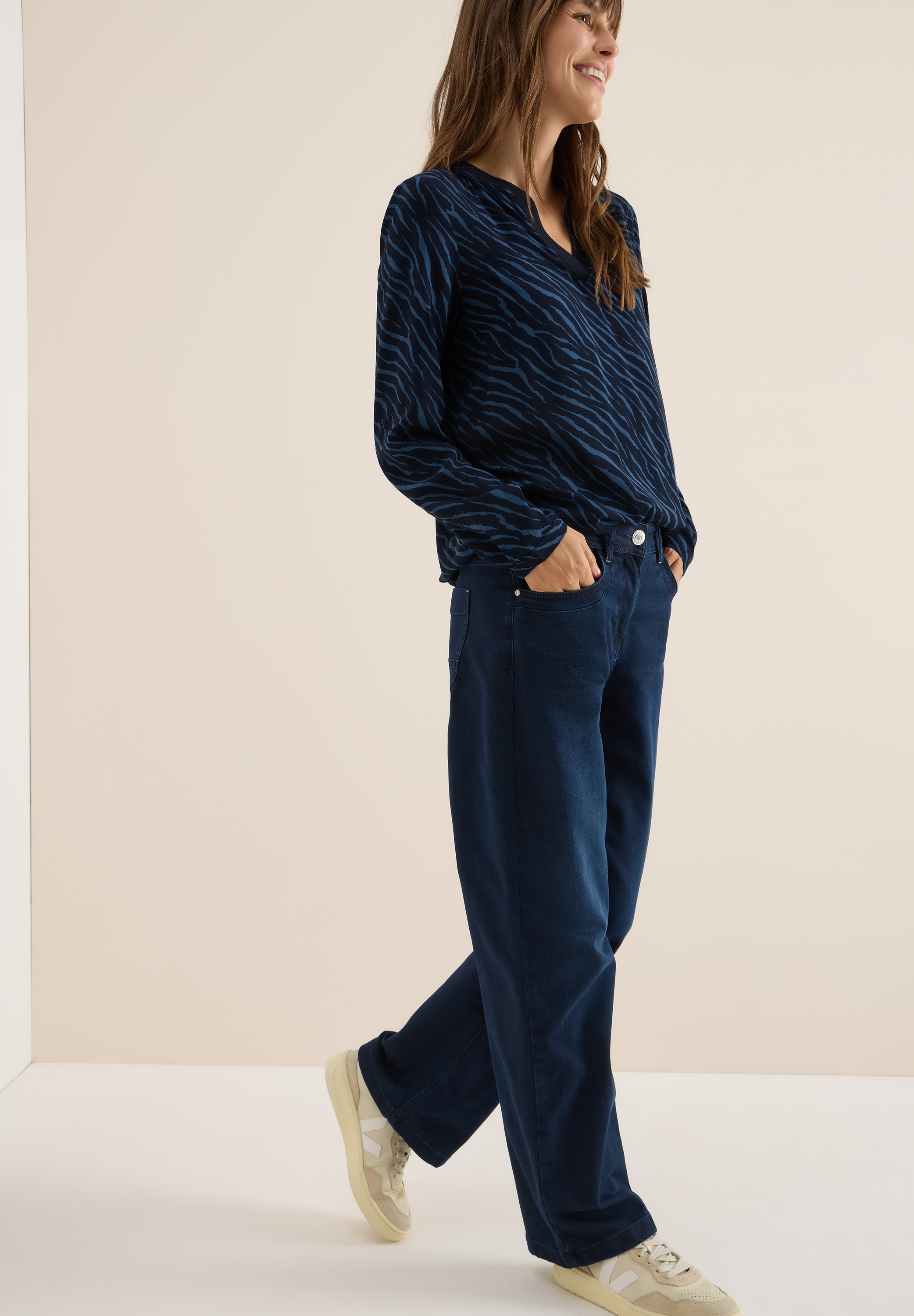 Cecil Langarmbluse, mit All-Over Zebra Print