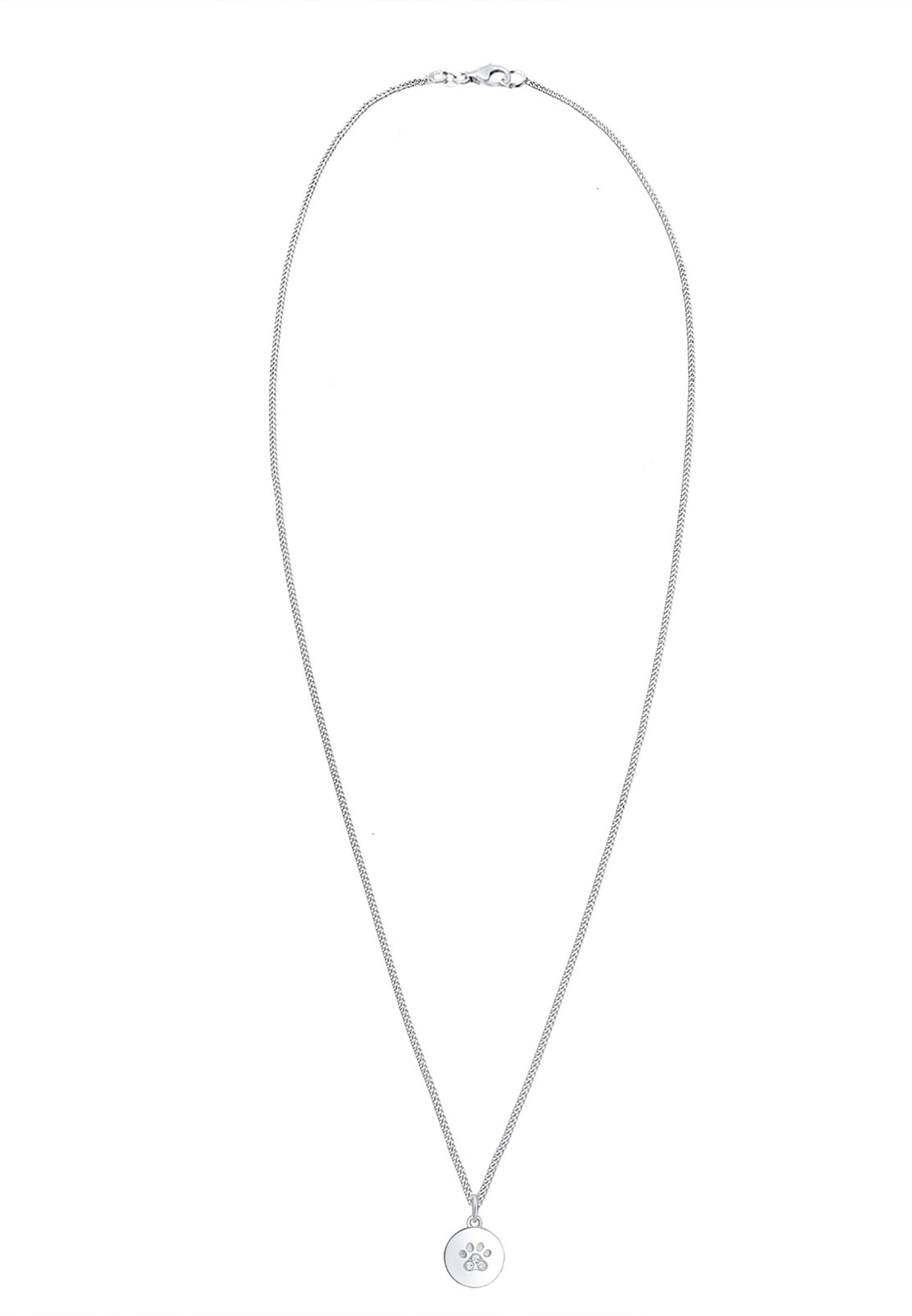 Elli Silberkette »Halskette Pfote Hund Katze 925 Silber, mit Kristallen von Swarovski®«