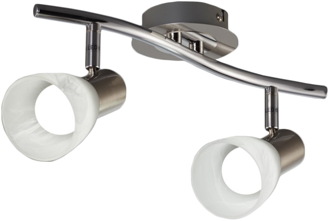 B.K.Licht LED Deckenstrahler, 2 flammig-flammig, LED Deckenlampe, Wohnzimmer, schwenkbar, Metall, Glas, inkl. 5W 470lm