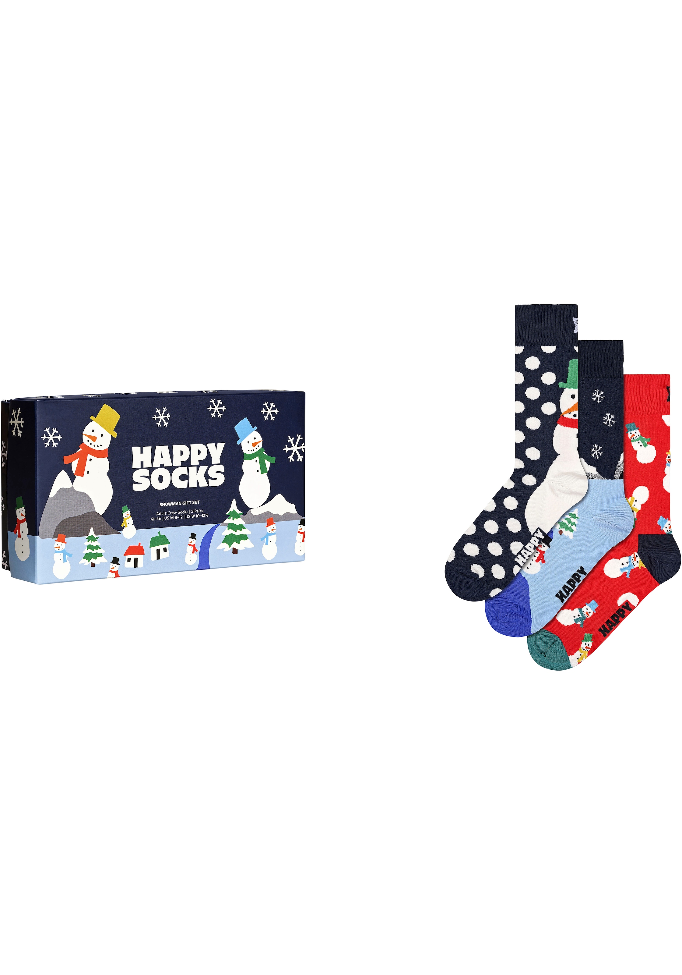 Snowman Paar), Box Gift ♕ bei Socken, (3 Socks Happy