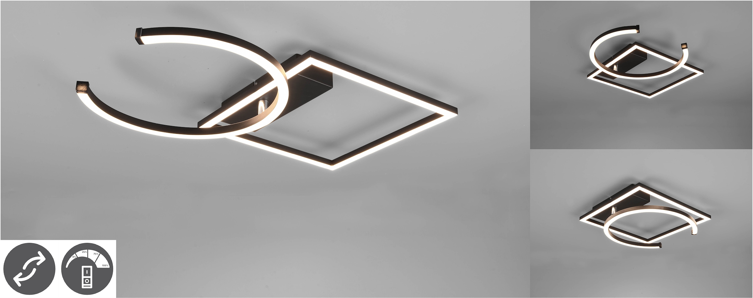 TRIO Leuchten LED Deckenleuchte »PIVOT«, 1 flammig-flammig, über  Wandschalter dimmbar, zur Wand-und Deckenmontage geeignet online kaufen |  mit 3 Jahren XXL Garantie