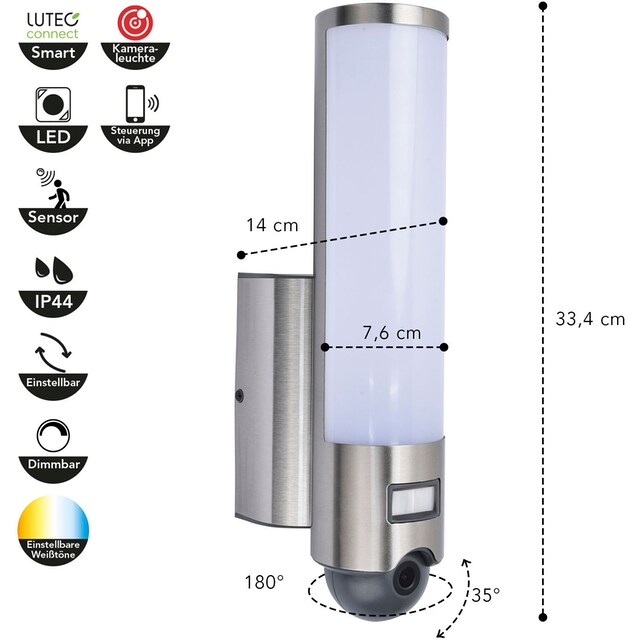 LUTEC Smarte LED-Leuchte »ELARA«, Smart-Home Kameraleuchte online kaufen |  mit 3 Jahren XXL Garantie