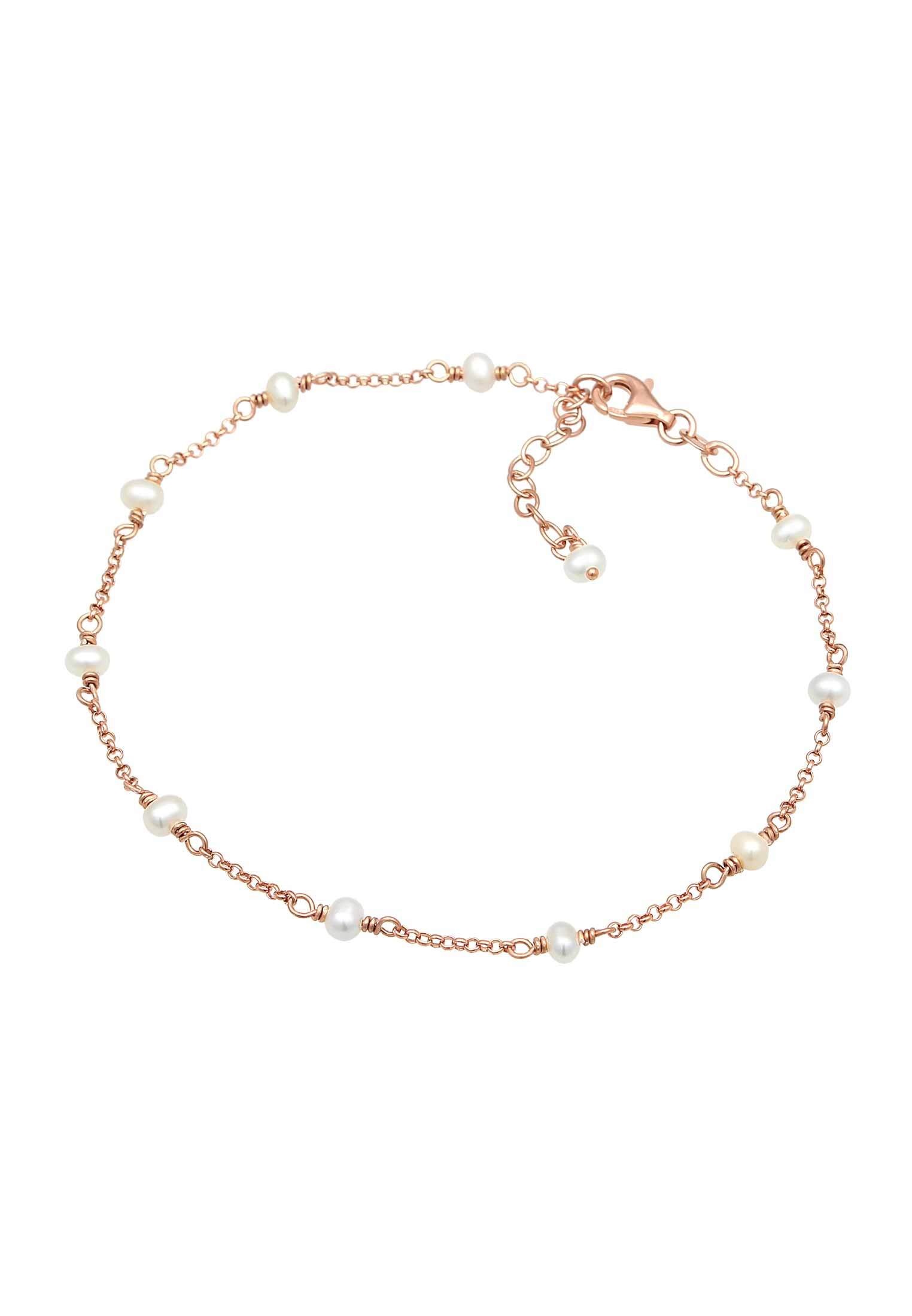 Elli Fußkette »Fußschmuck Fußkette mit Süßwasserzuchtperle 925 Silber«