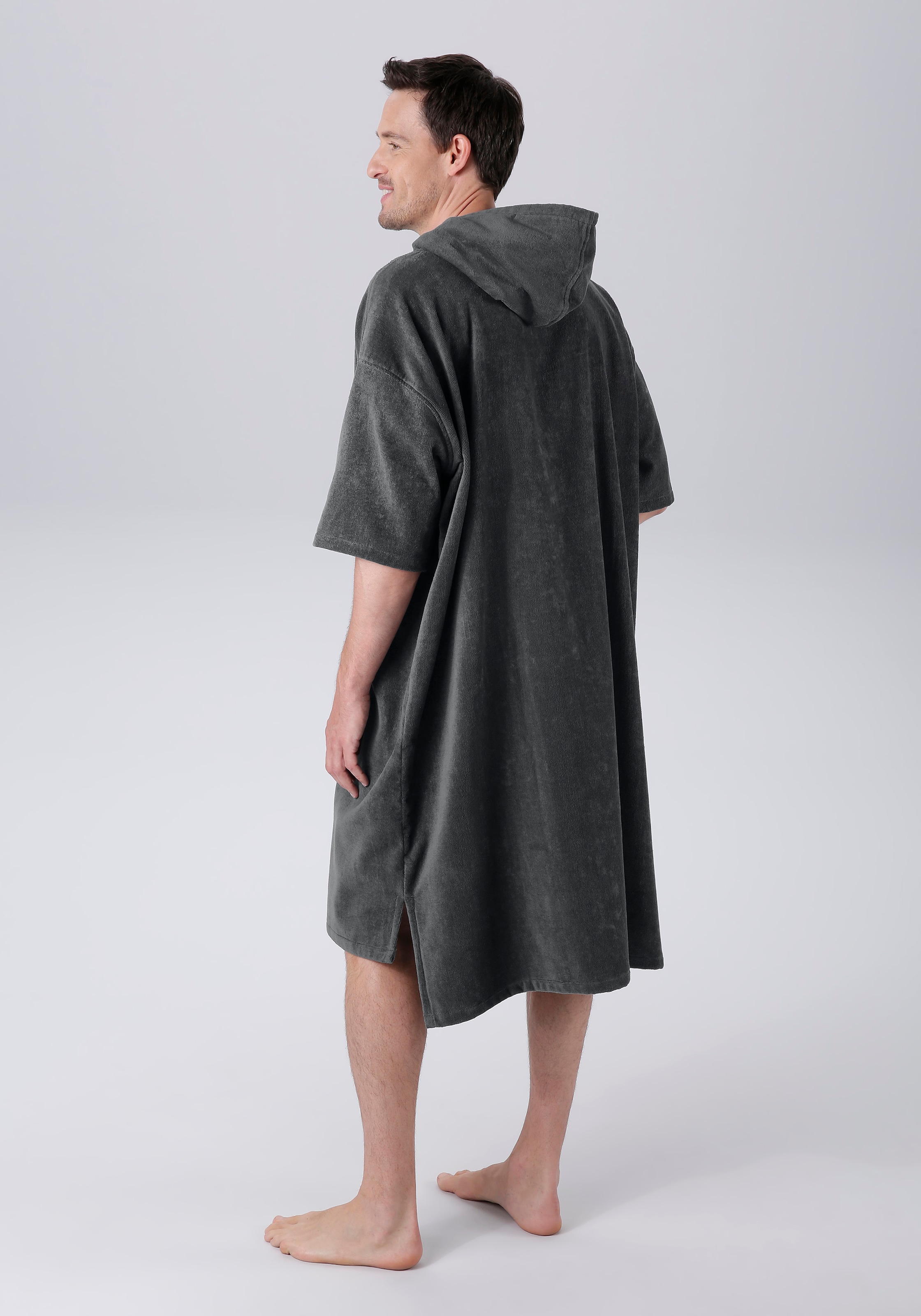 KangaROOS Badeponcho »Summer, ideal für Sauna, Spa & im Urlaub, Damen & Herren«, (1 St.), Surfponcho, mit Bauchtasche, 100% Baumwolle, Frottee