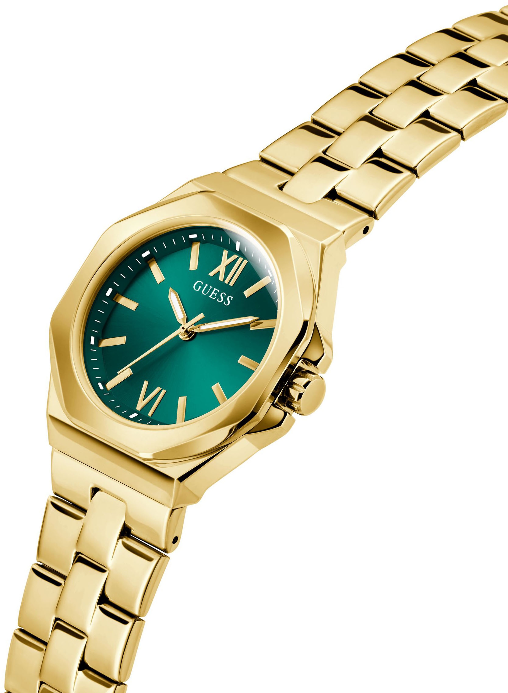 Guess Quarzuhr »EMPRESS« Armbanduhr, Damenuhr, Edelstahlarmband