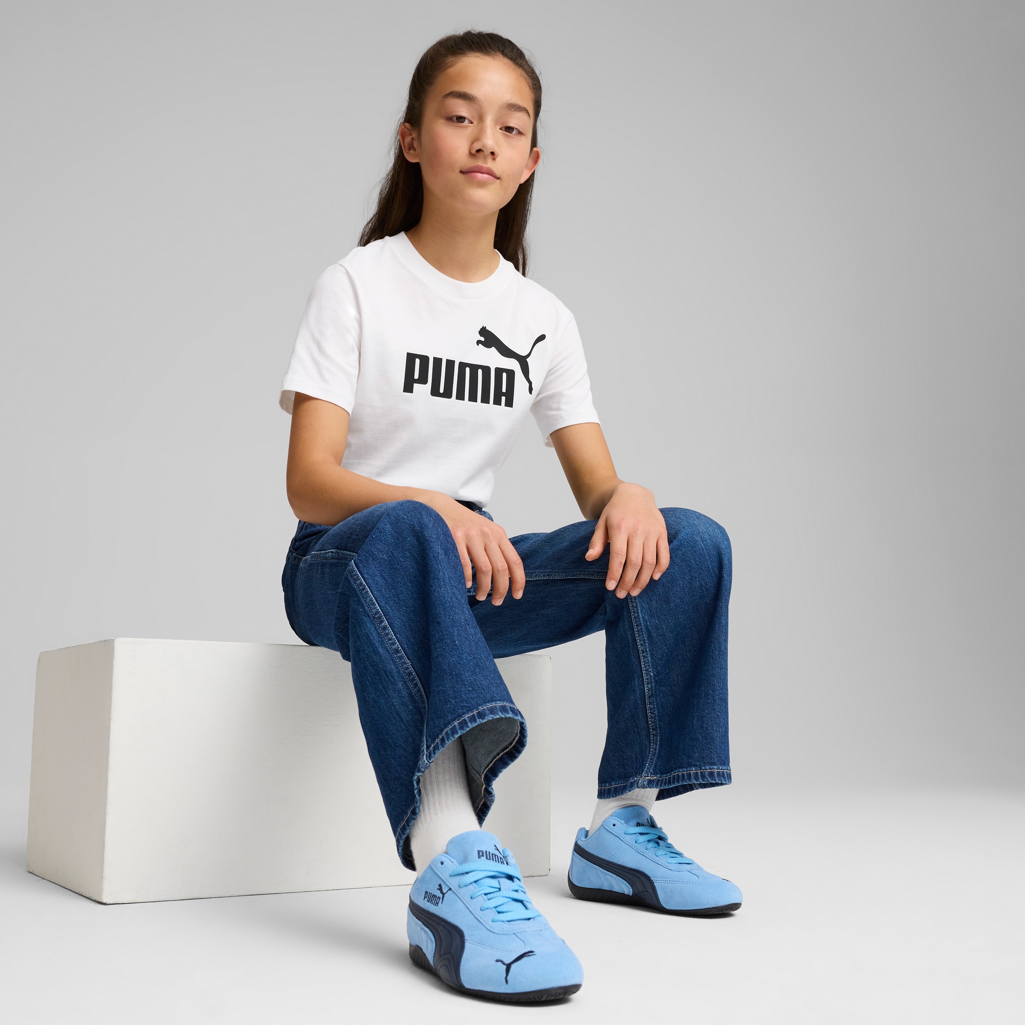 PUMA T-Shirt »ESS NO. 1 LOGO TEE G« Regular Fit, Kurzarm, für Jugendliche, Rundhalsausschnitt