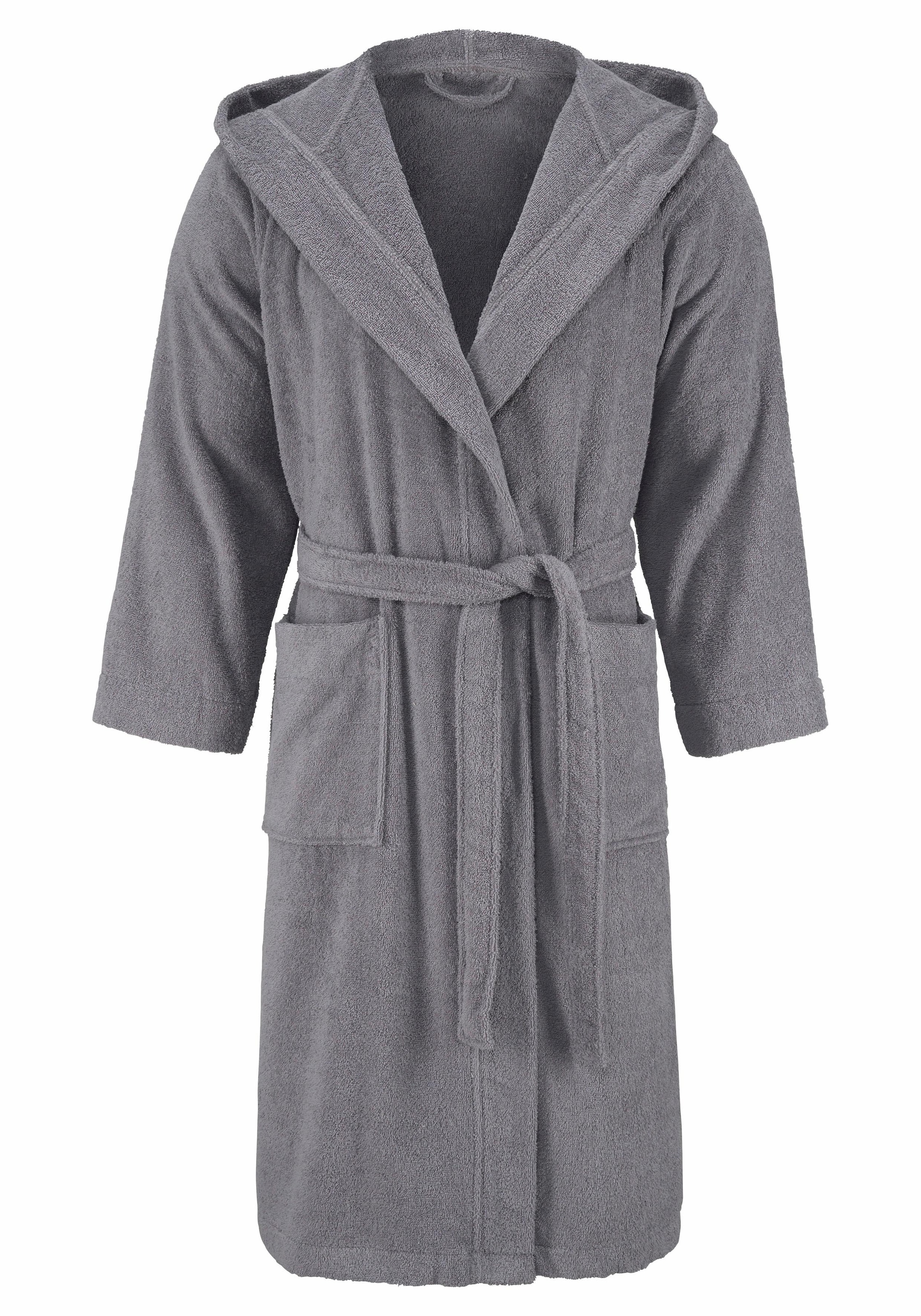Bruno Banani Unisex-Bademantel »Robby, ideal für Sauna & Spa, Hotelbademantel, Morgenmantel«, (1 St.), Damen & Herren Bademäntel, Baumwolle, mit Taschen, Reise, Sauna, S-3XL