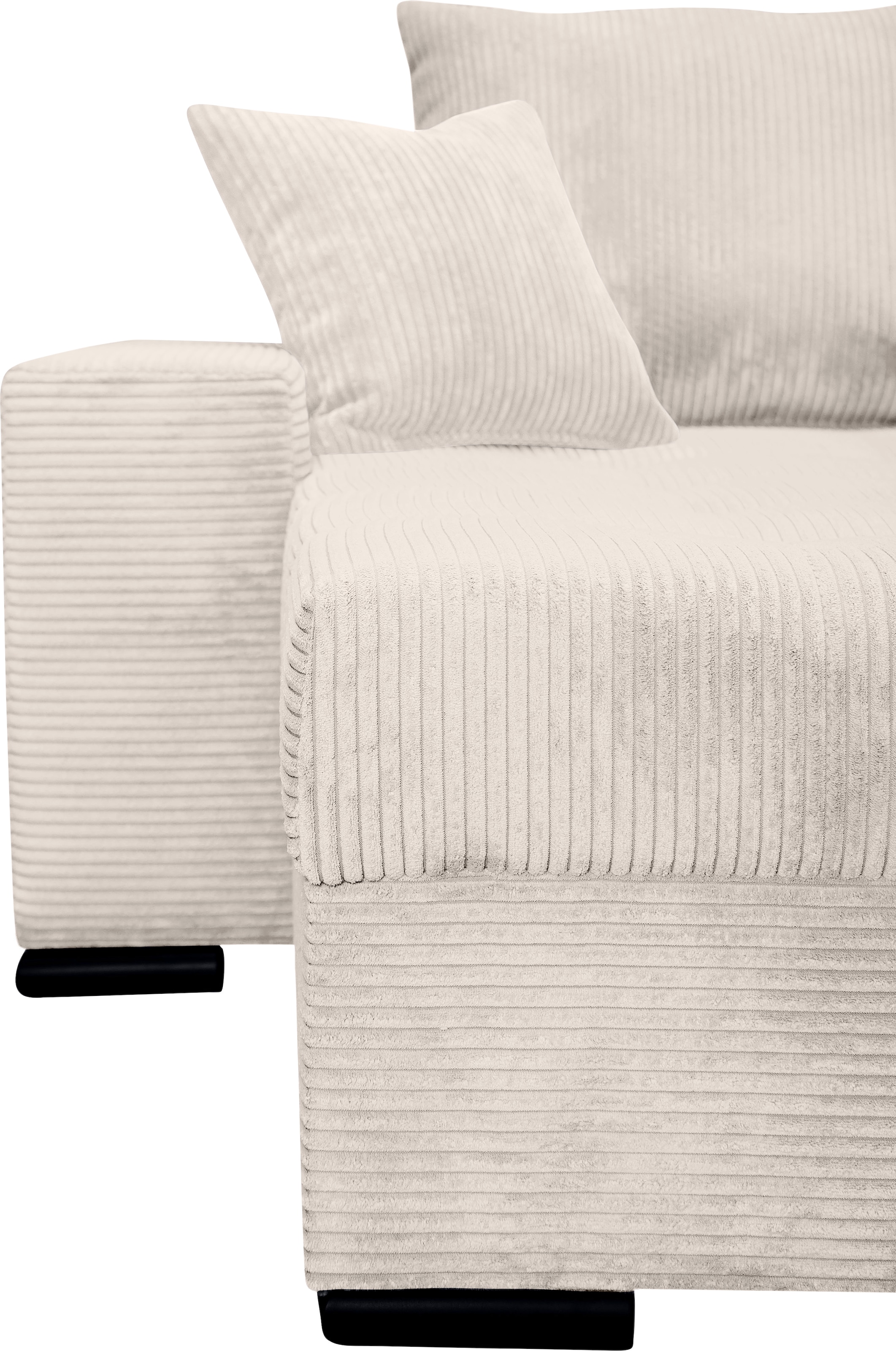 COLLECTION AB Wohnlandschaft »XL-Josy U-Form, Breite 313 cm, Cord-/Mix«, inkl. Bettfunktion, Bettkasten, mit 4 gleich großen Rückenkissen
