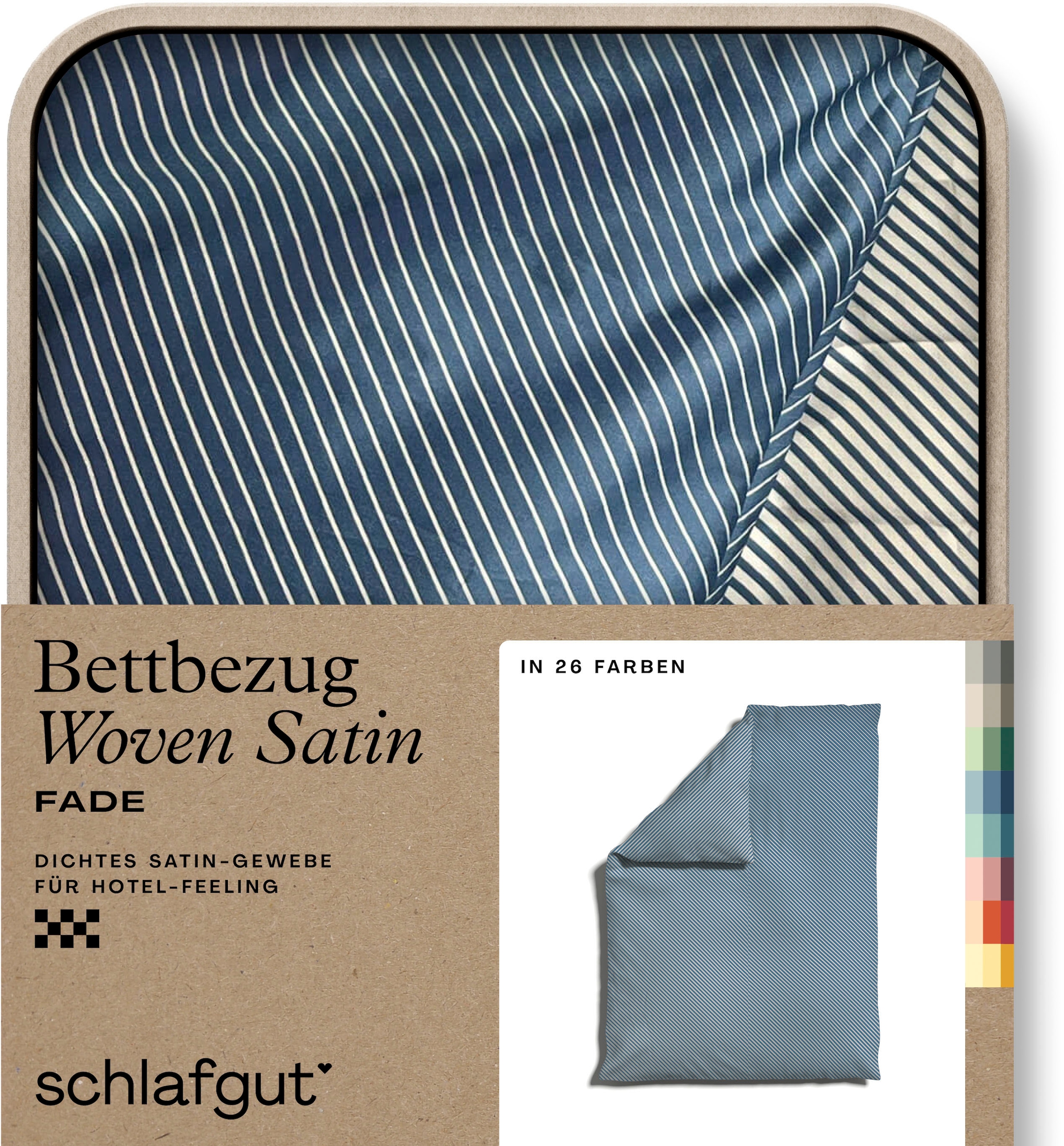 Schlafgut Bettbezug »Woven Satin Fade mit feinen Streifen« mit Farbverlauf, Mix & Match: passender Kissenbezug erhältlich