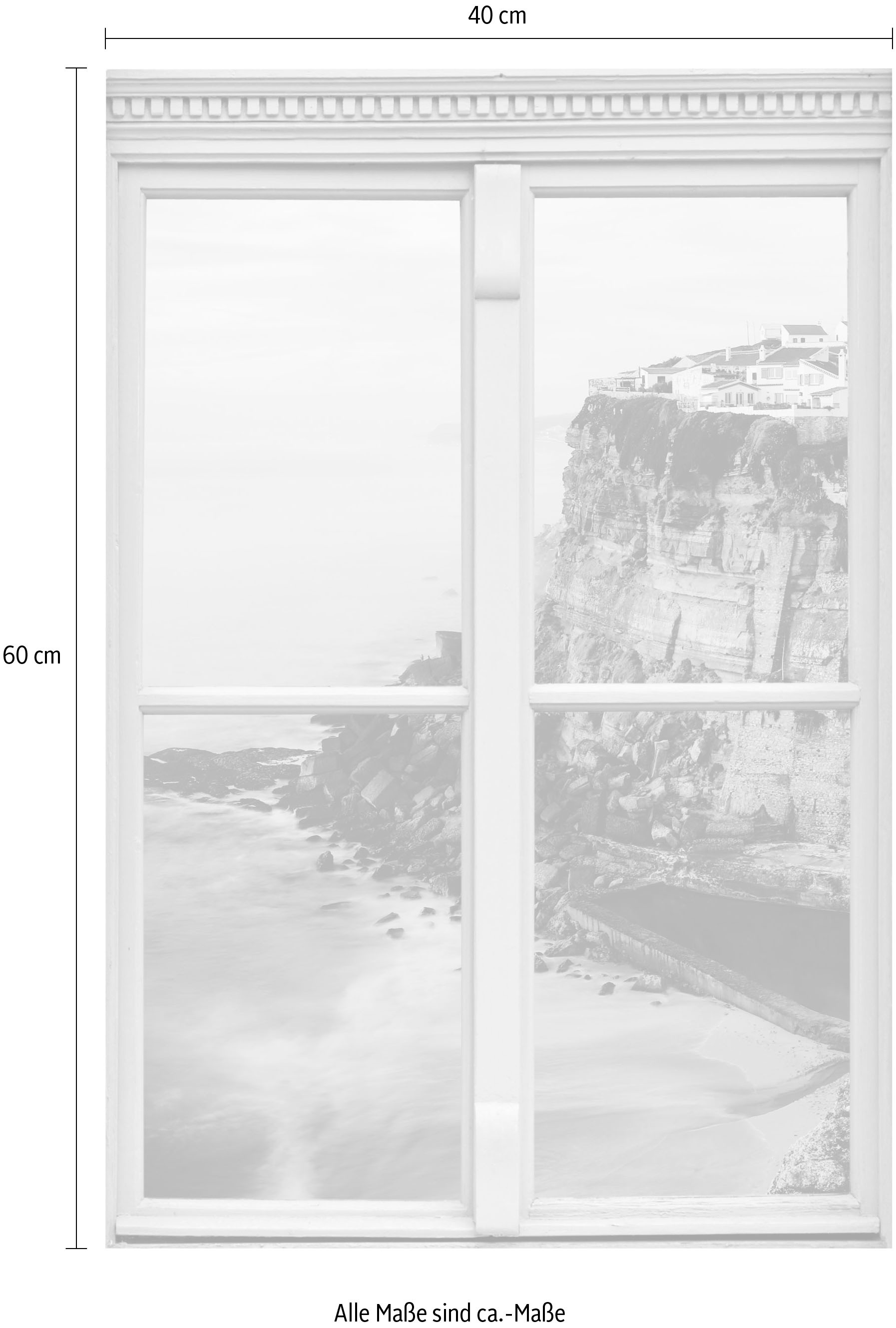 queence Wandsticker »Küste« Wandsticker, Wandbild, selbstklebend, 3D, Fenster