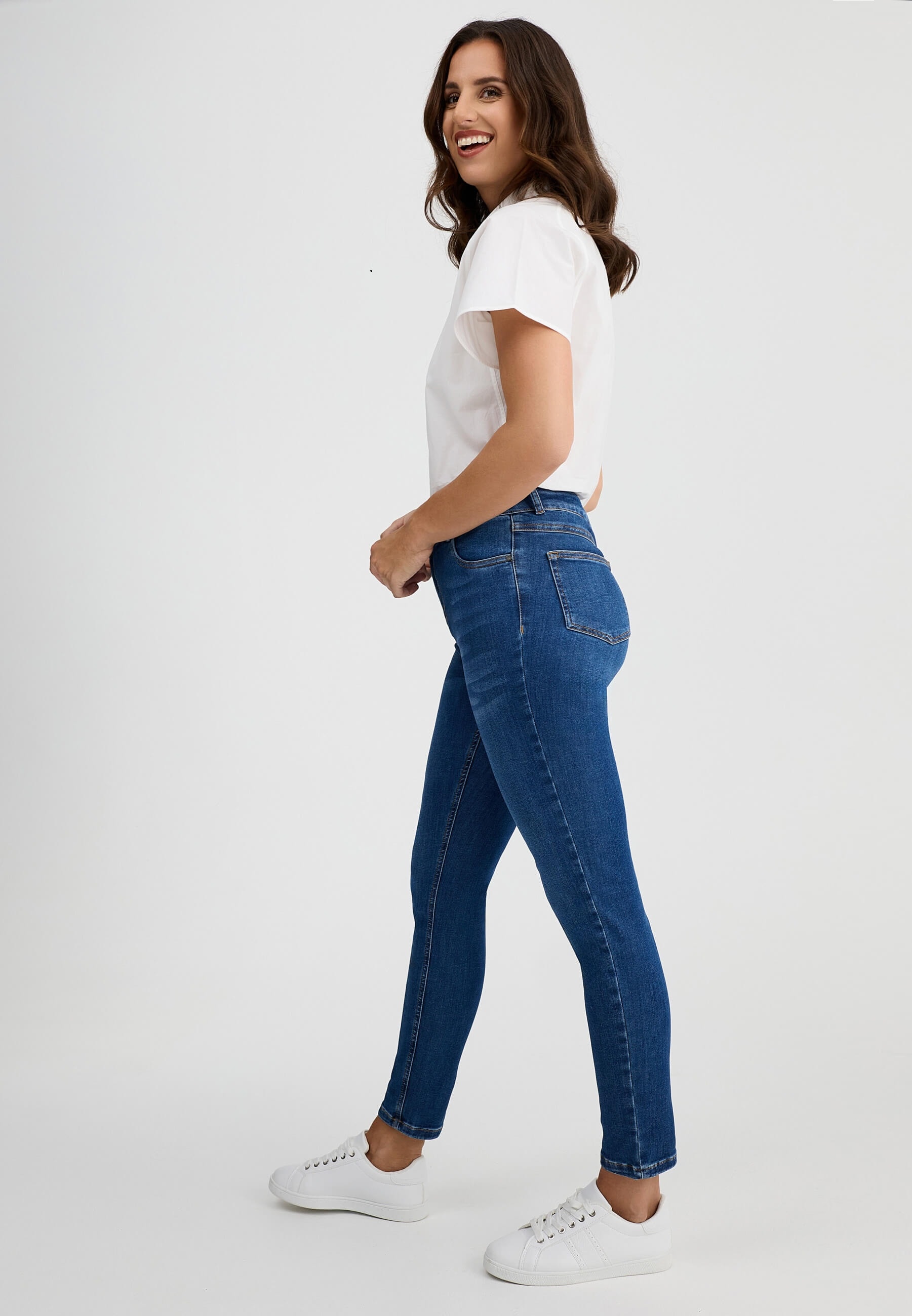 wonderjeans High-waist-Jeans »Skinny« in körperbetonter Passform