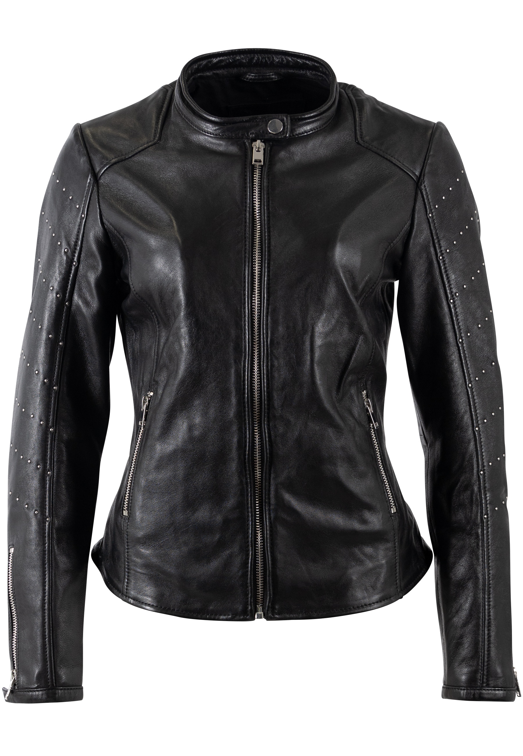 Mauritius Lederjacke »MWClee« Bikerjacke mit Nietenbesatz, Slim Fit