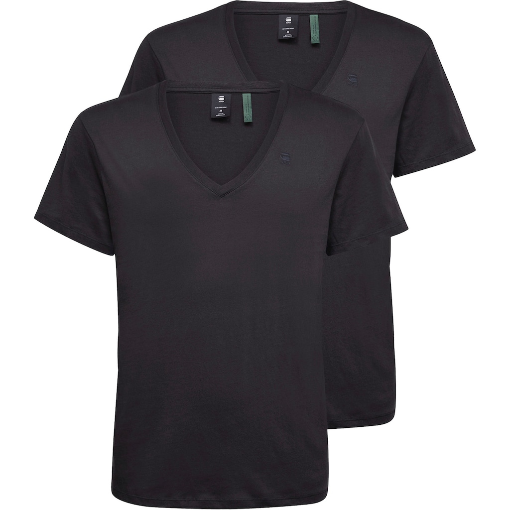 G-Star RAW V-Shirt »Base htr v t s/s 2-pack«, (Packung, 2 tlg., 2er-Pack)