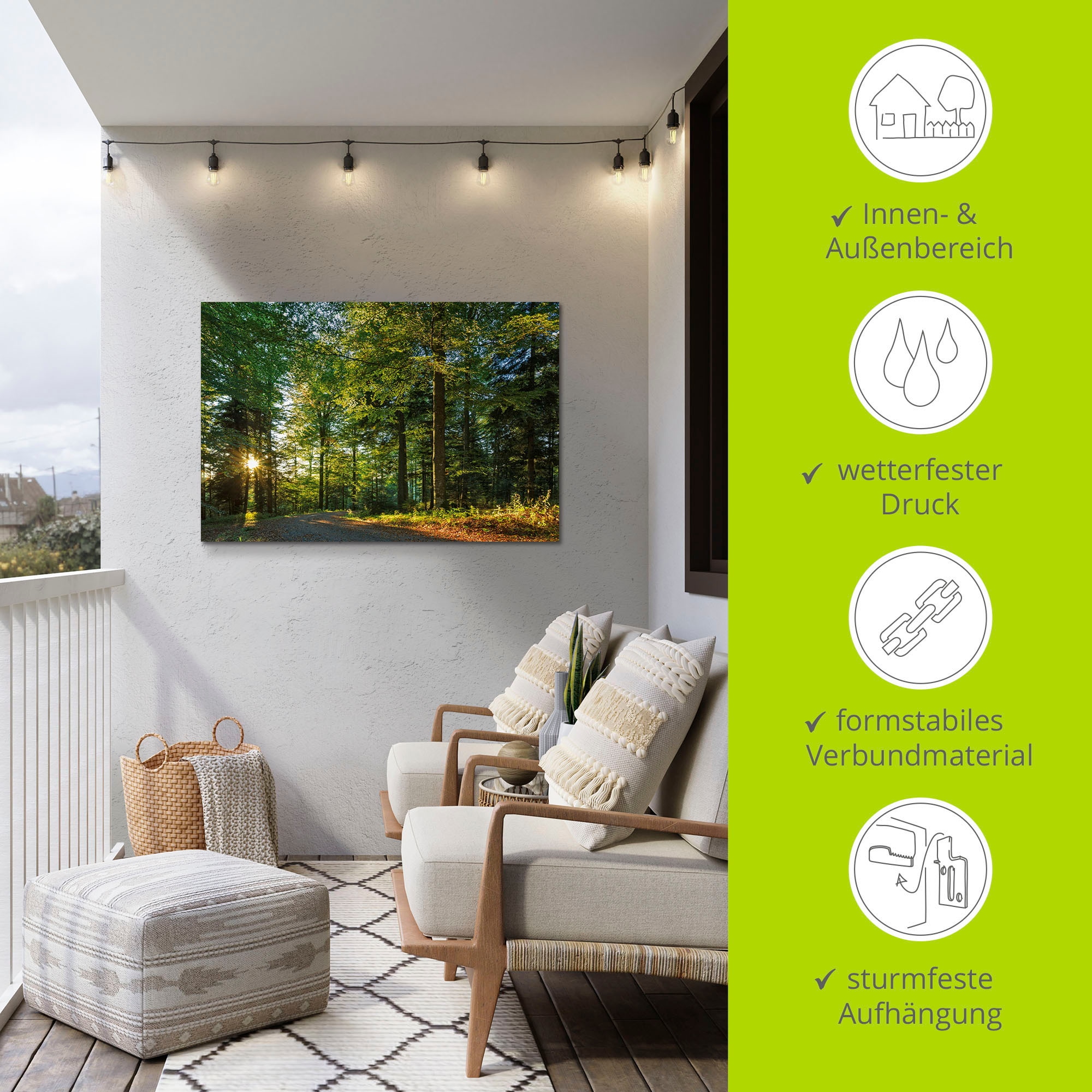 Artland Wandbild »Waldweg im Romantischen Schwarzwald« Waldbilder 1 Stk. tlg. als Alubild, Leinwandbild in verschied. Größen